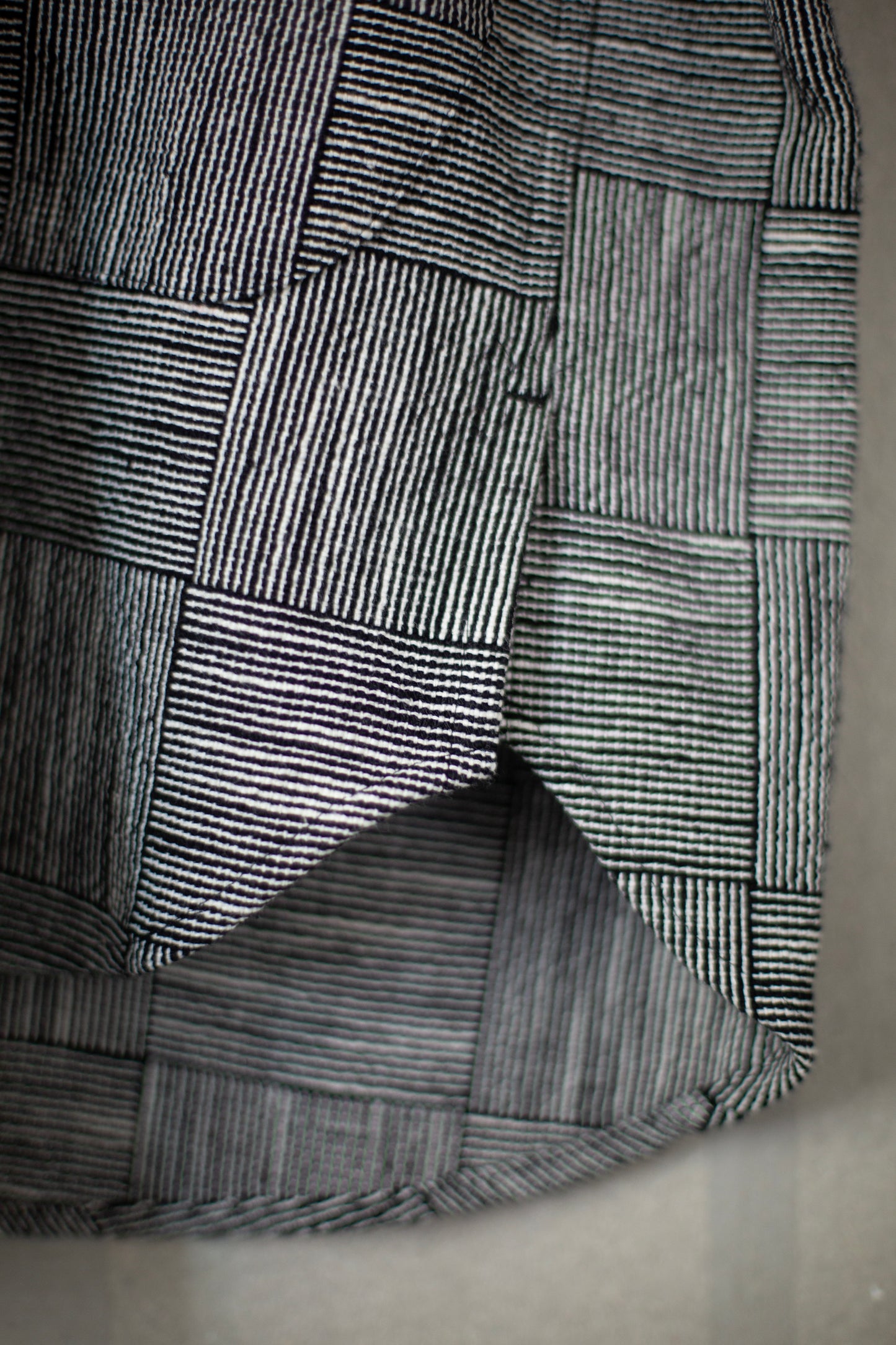 black and white block stripe cloth hooded shirt