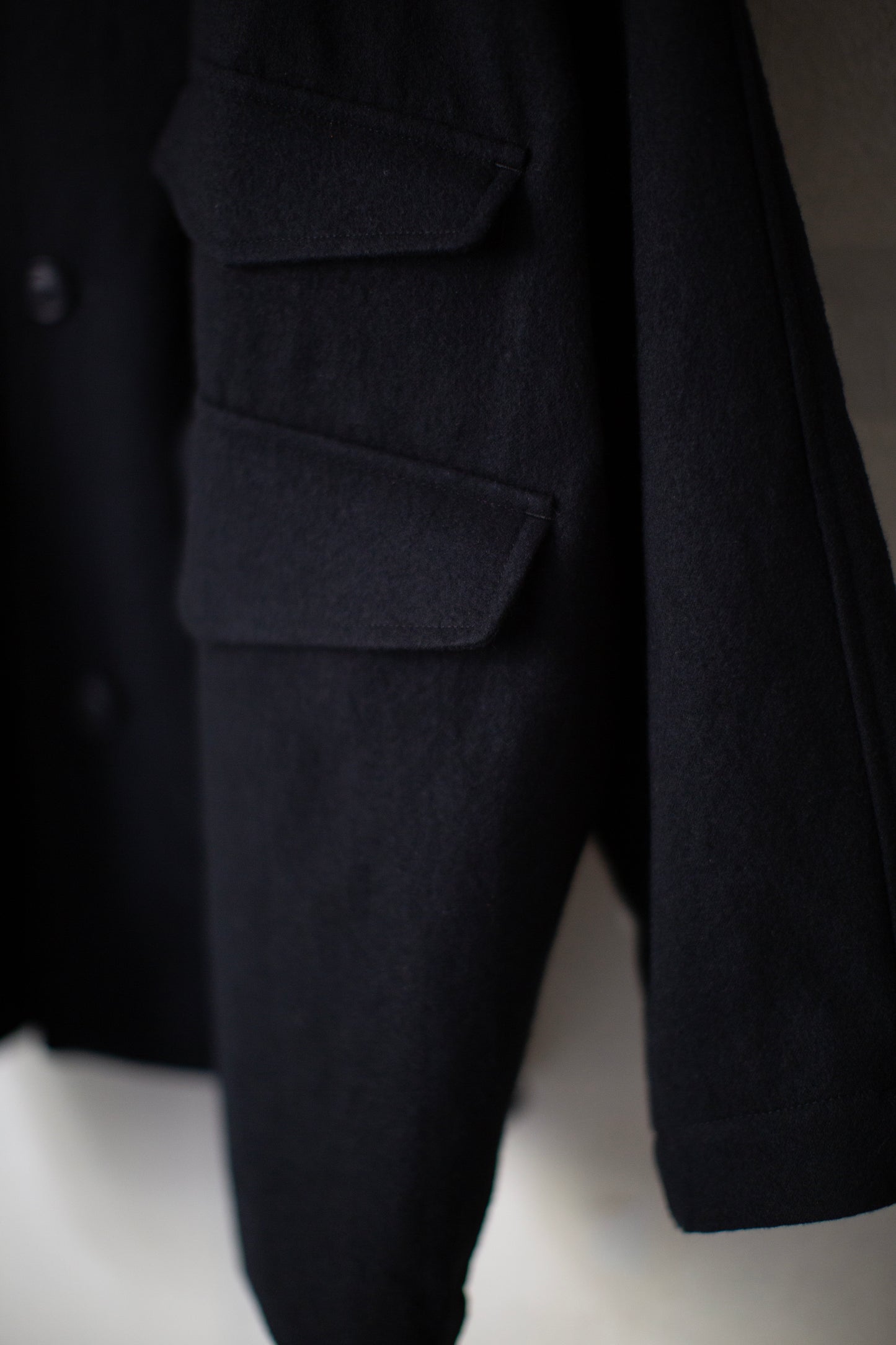 black brushed soft wool cloth blazer jacket