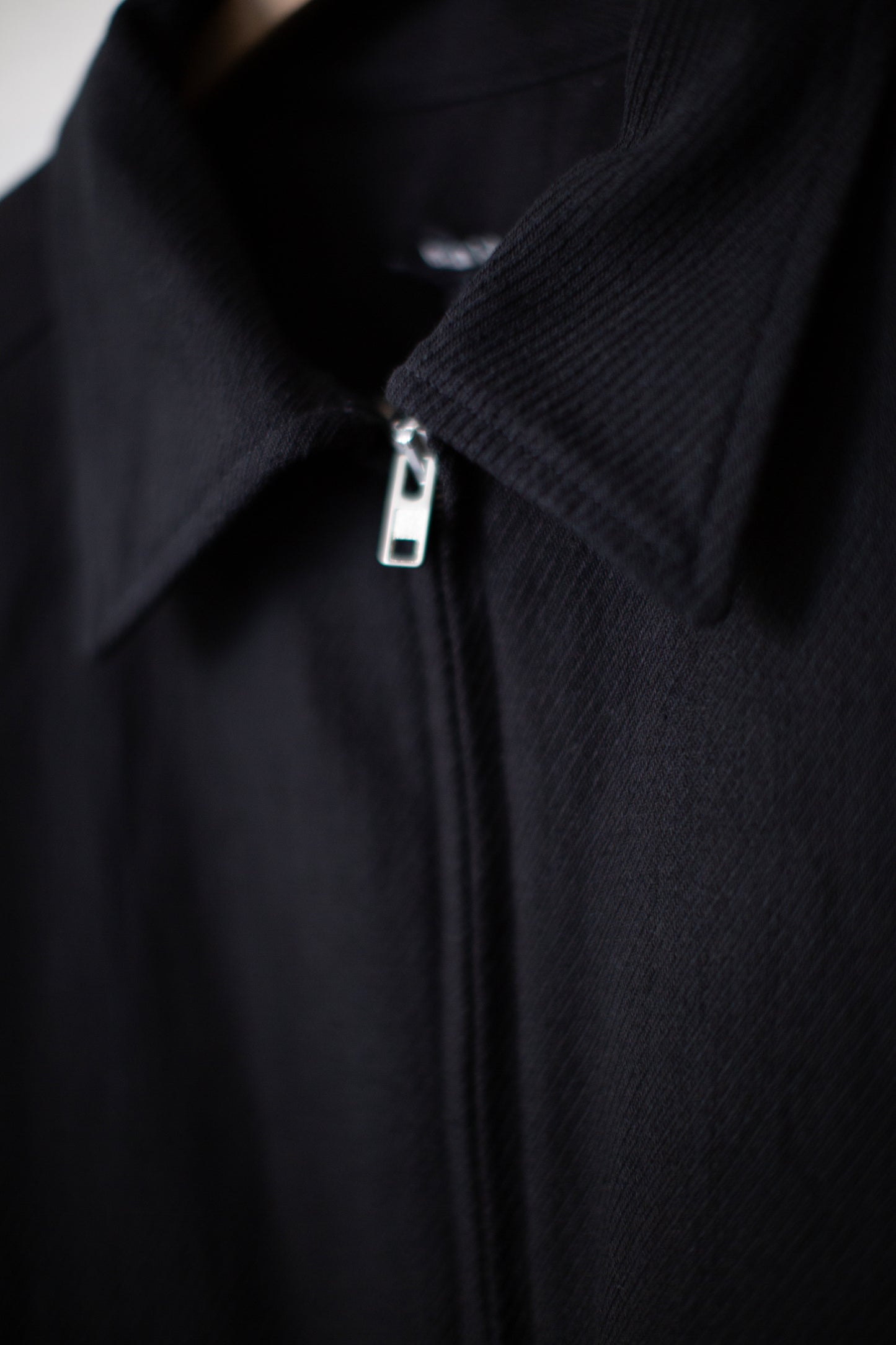 Zip Jacket Two in Black Cotton Kersey