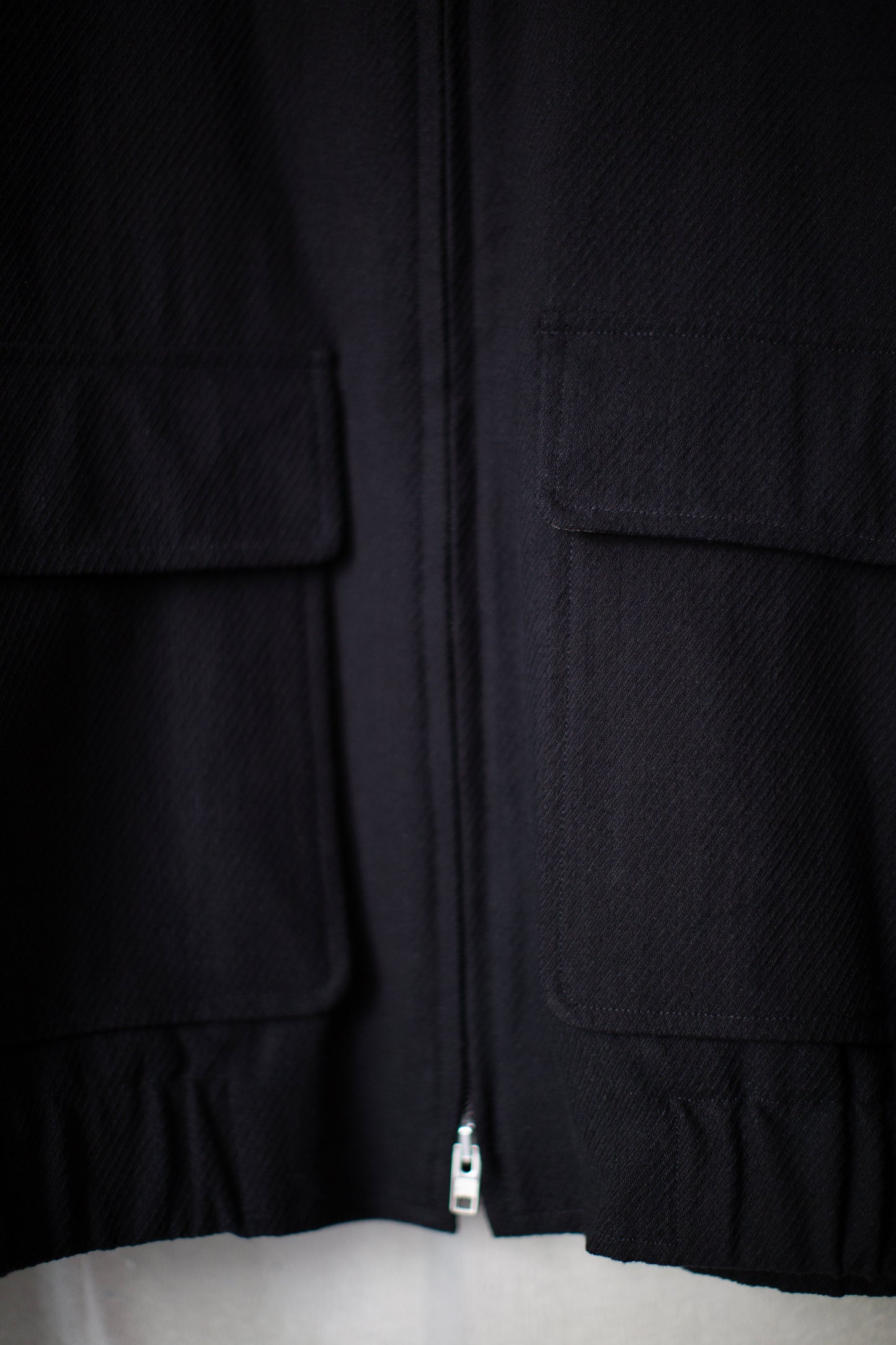 Zip Jacket Two in Black Cotton Kersey