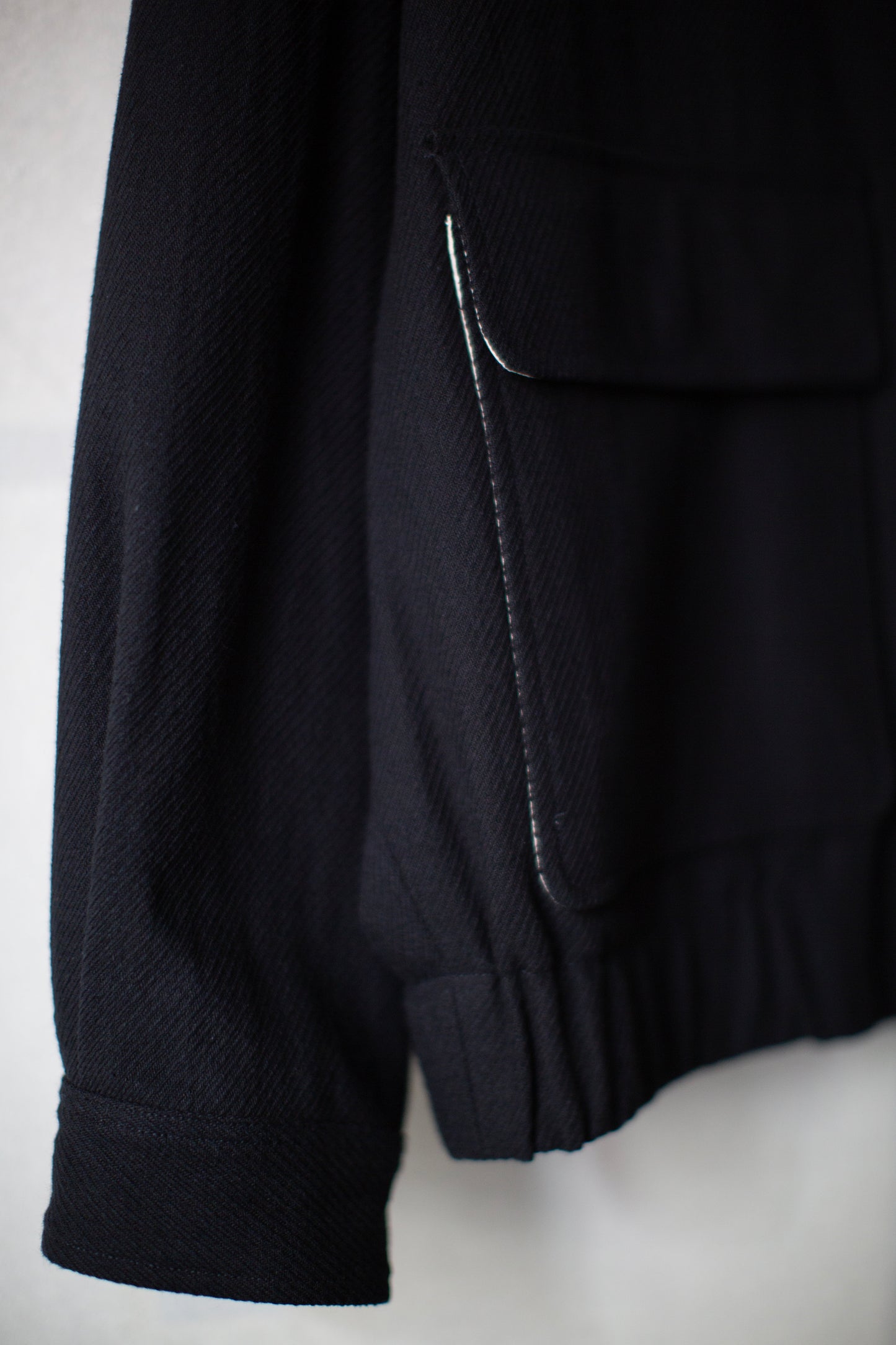 Zip Jacket Two in Black Cotton Kersey