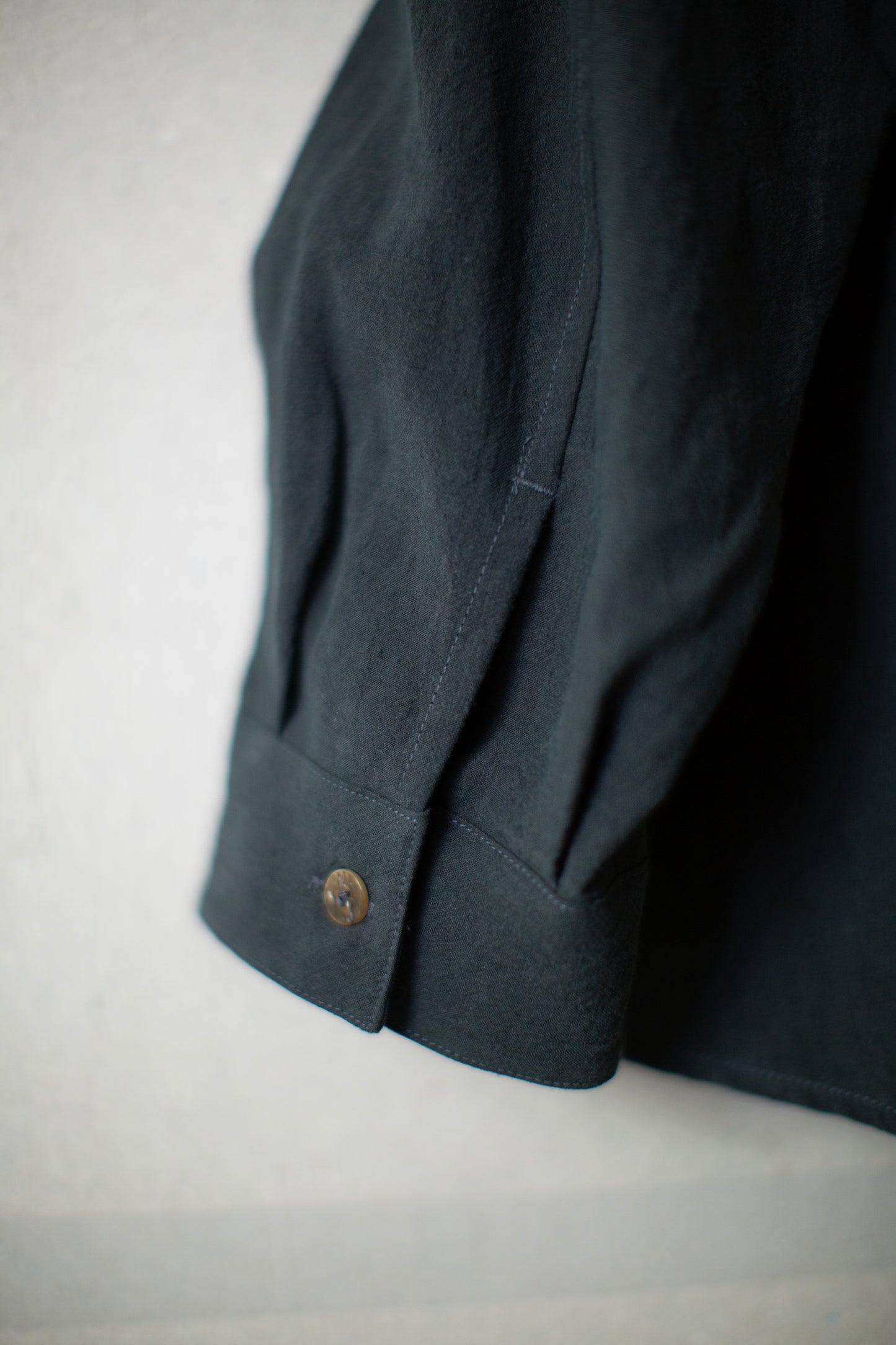 Deep Green Gray Jewelry Buttons Shirt