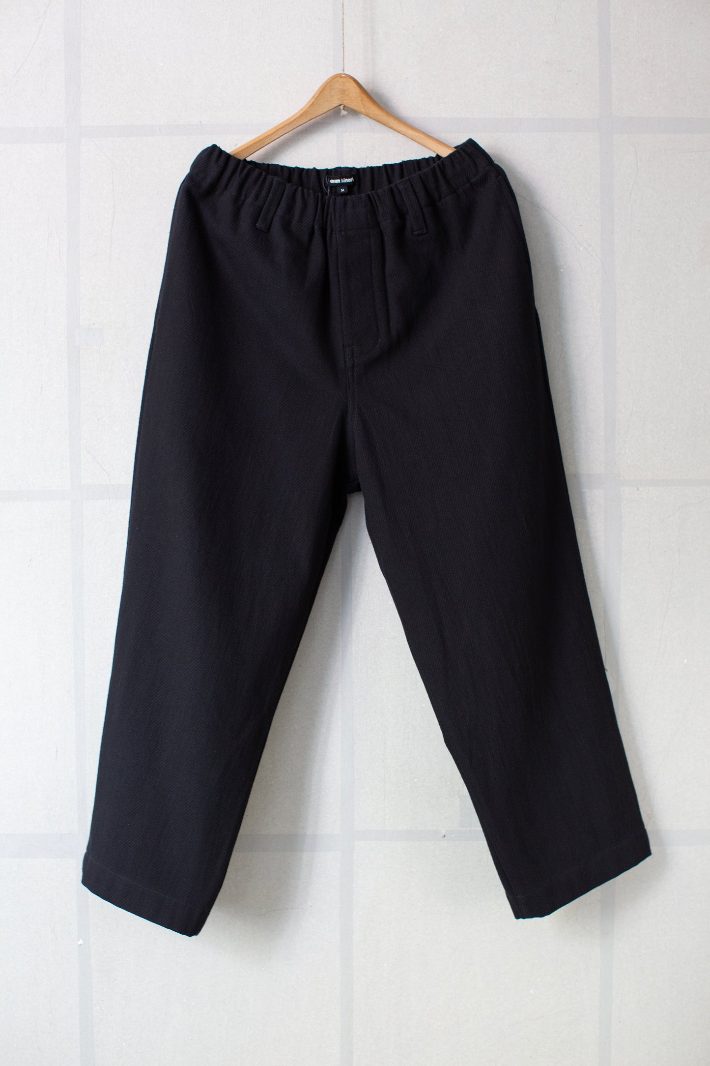 Elastic Pant in Black Cotton Kersey
