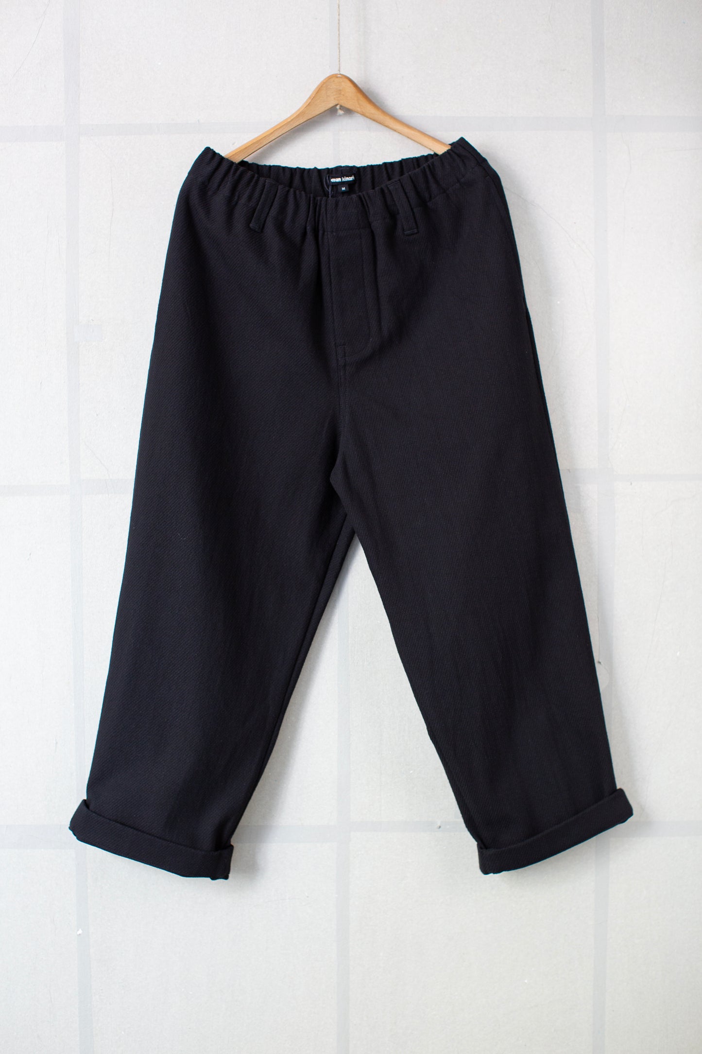 Elastic Pant in Black Cotton Kersey