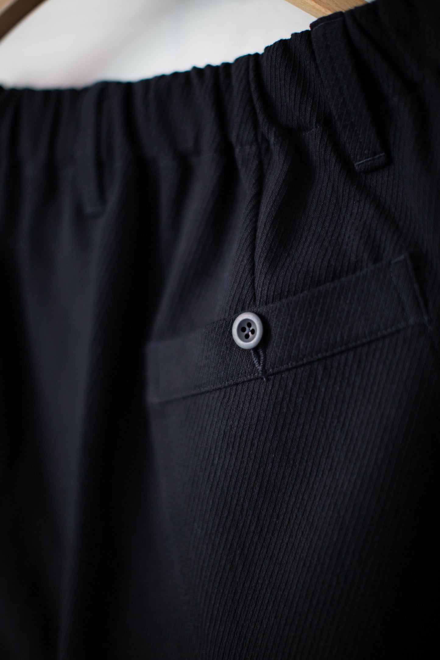 Elastic Pant in Black Cotton Kersey