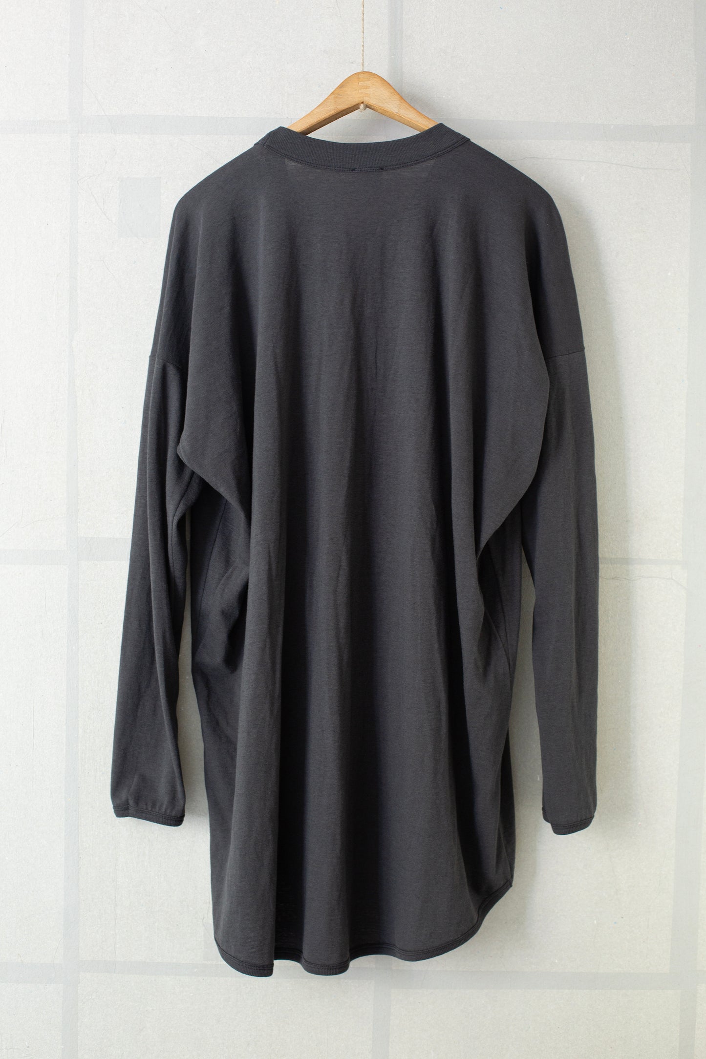 TEE#76 - ANTHRACITE COTTON LINEN WOOL JERSEY