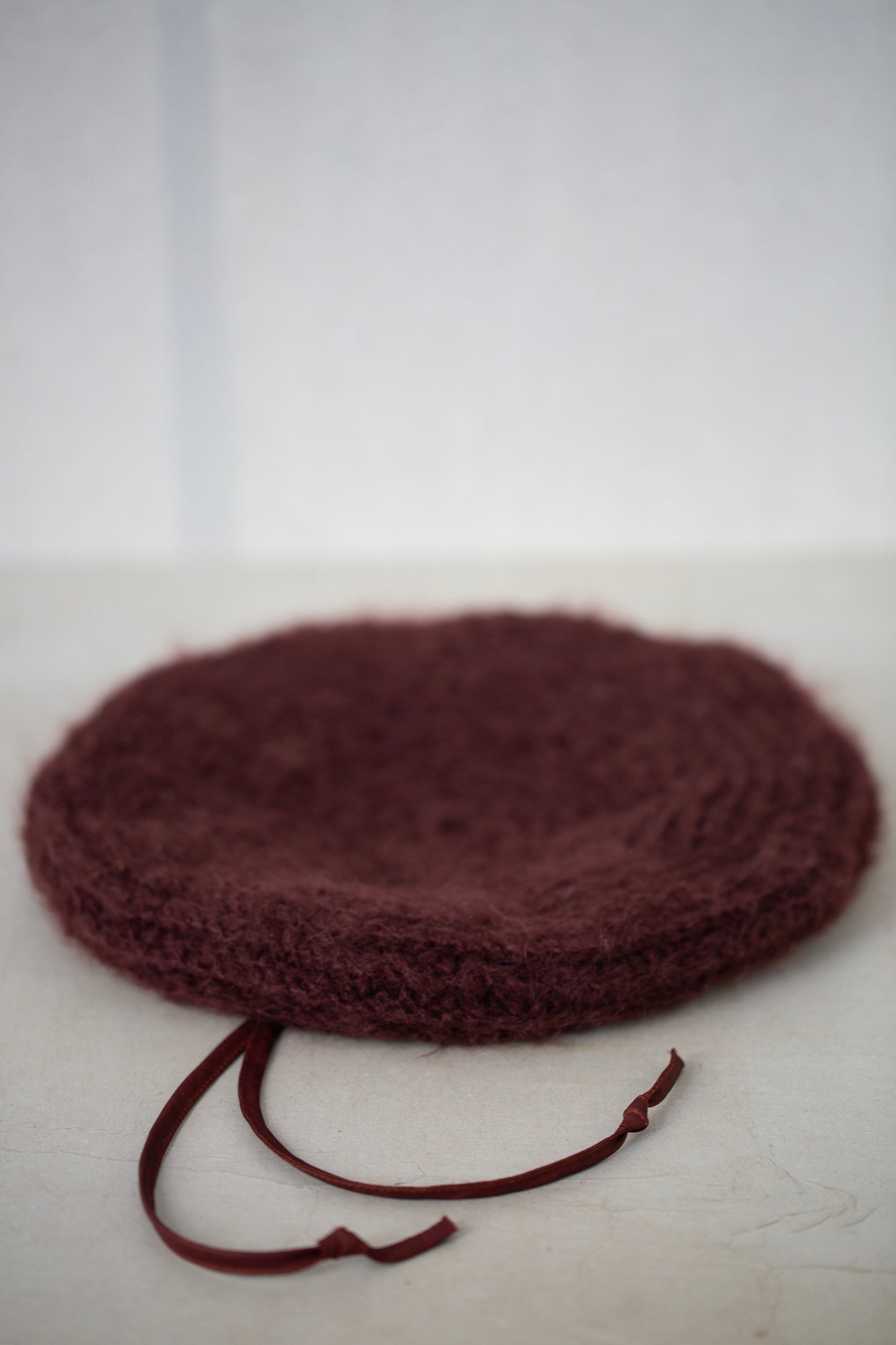 BERET#1 - GOAT MOHAIR OXBLOOD