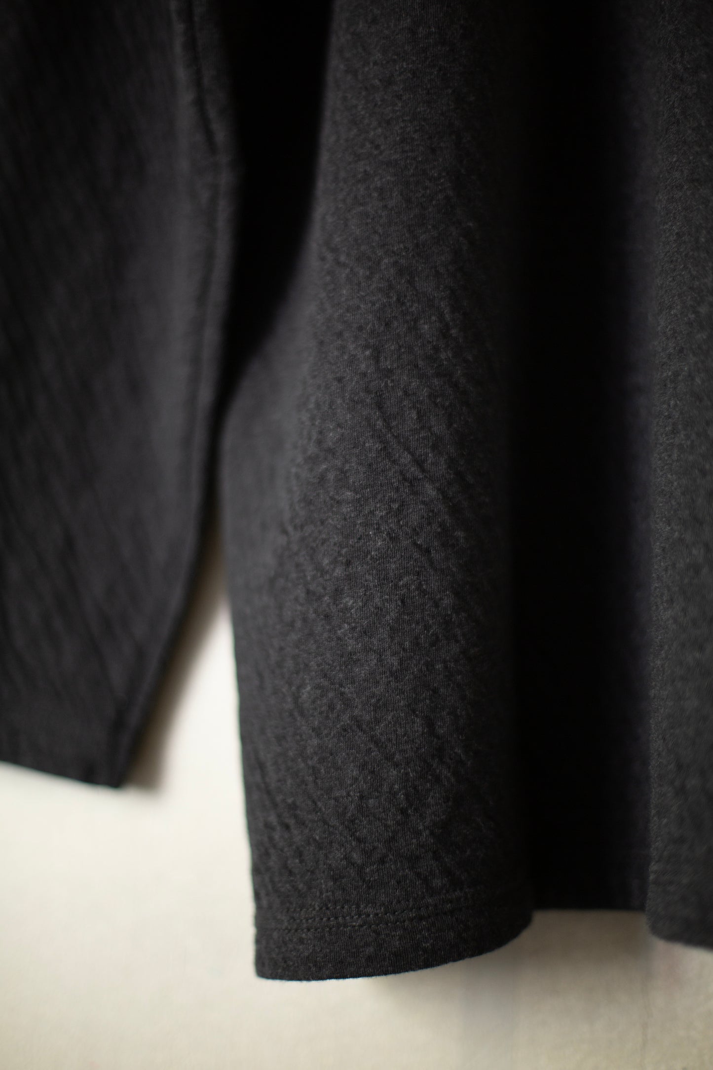 charcoal soft double cotton jersey henley neck t-shirt