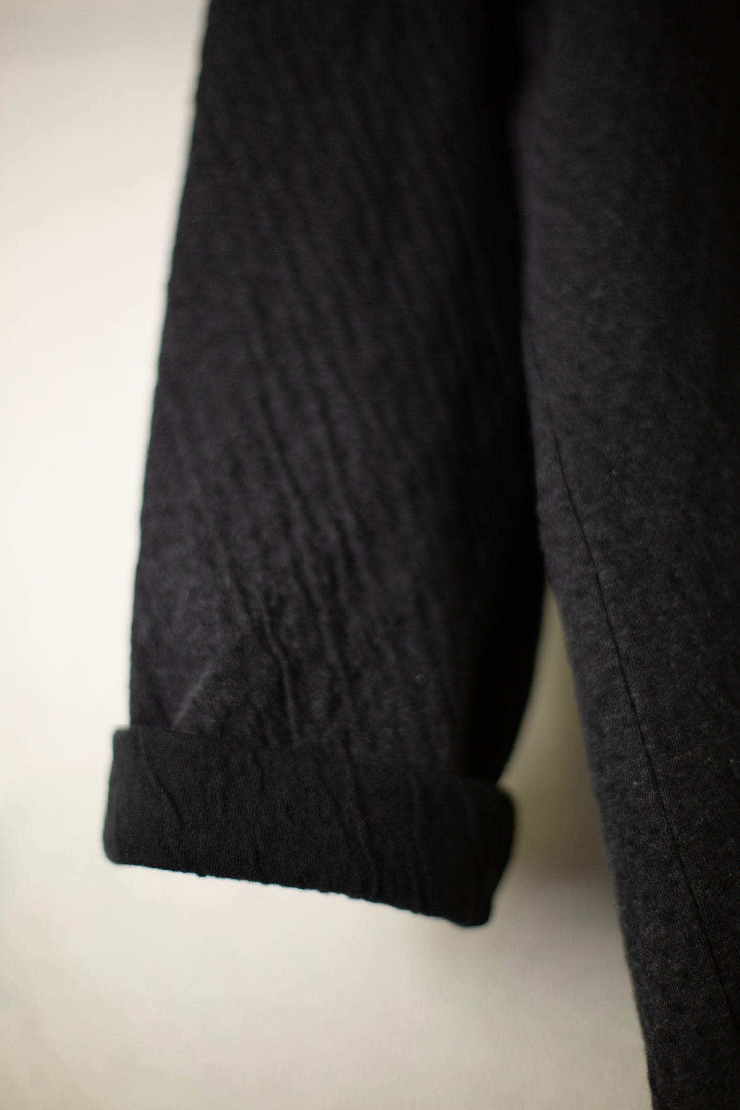 charcoal soft double cotton jersey henley neck t-shirt