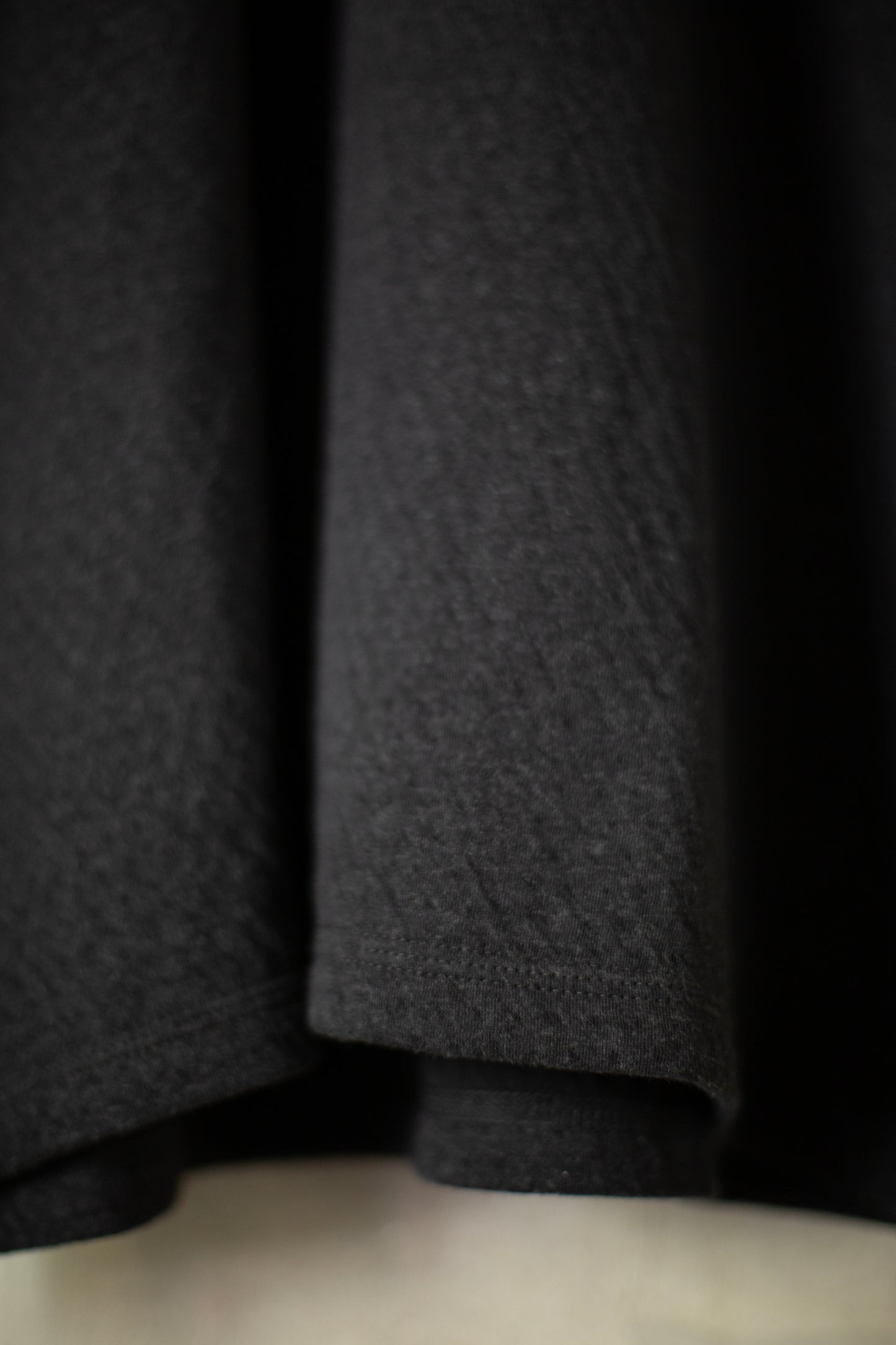 charcoal soft double cotton jersey henley neck t-shirt