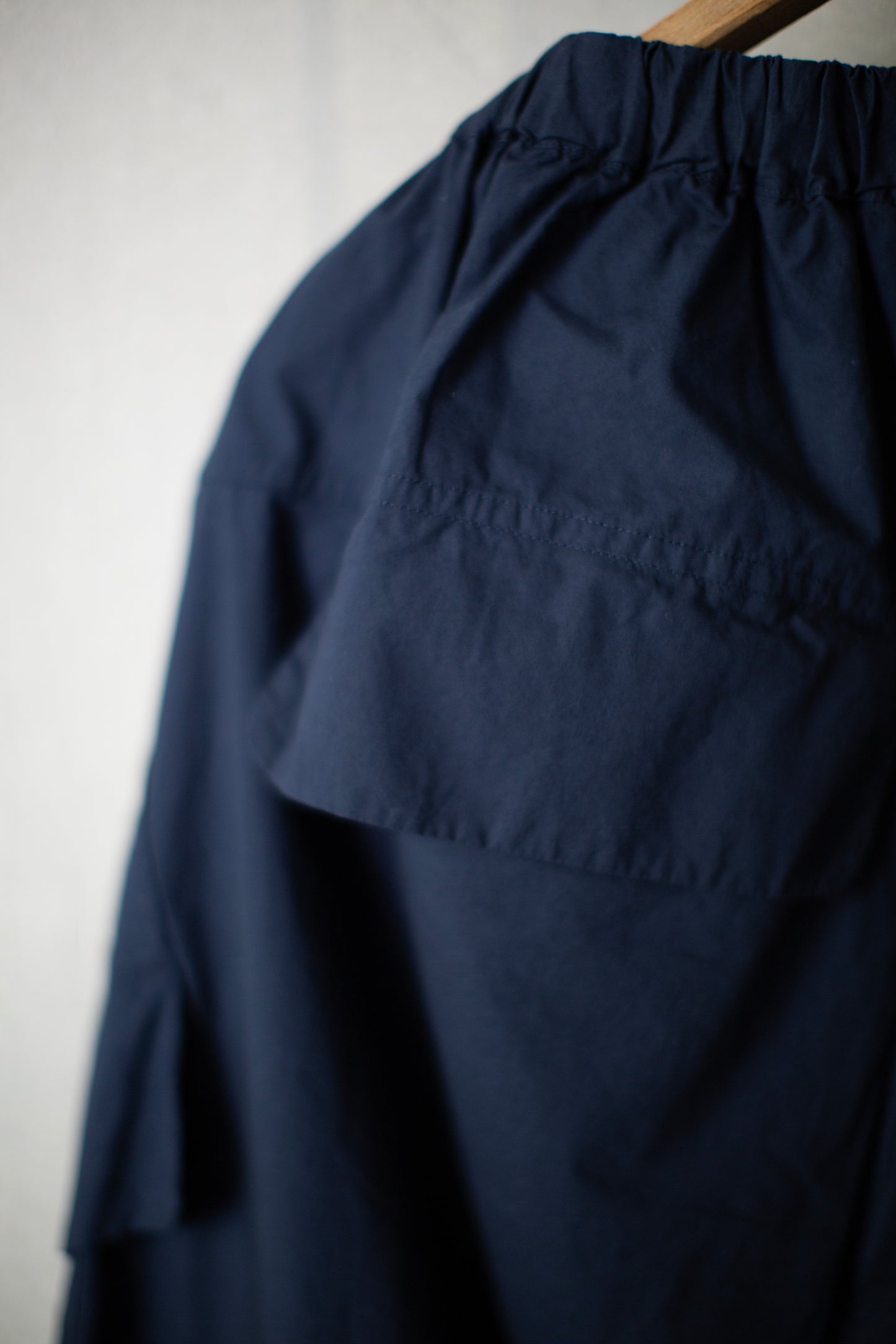 Navy washed cotton utility trousers
