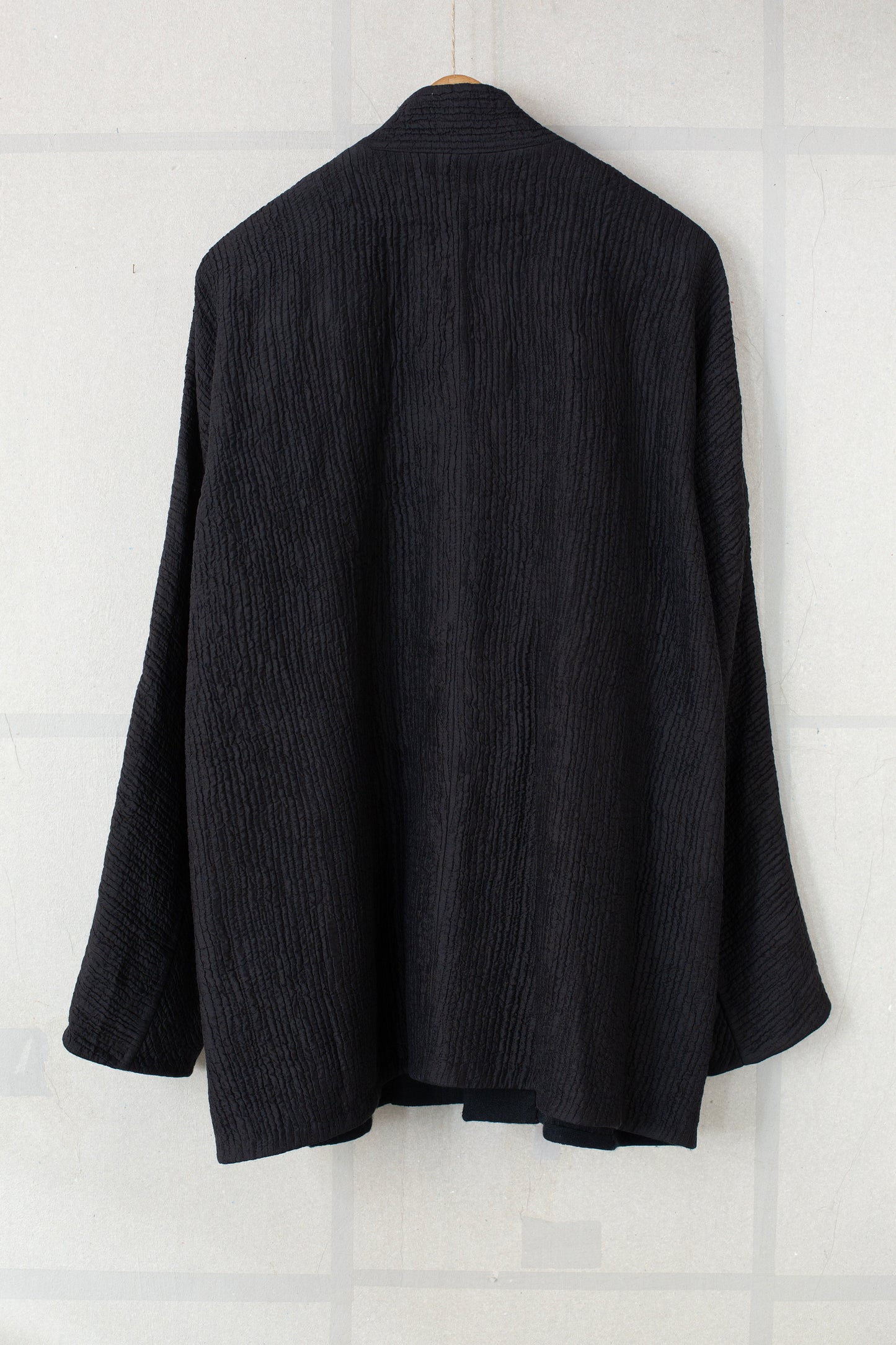 black silk wool thin quilting jacket