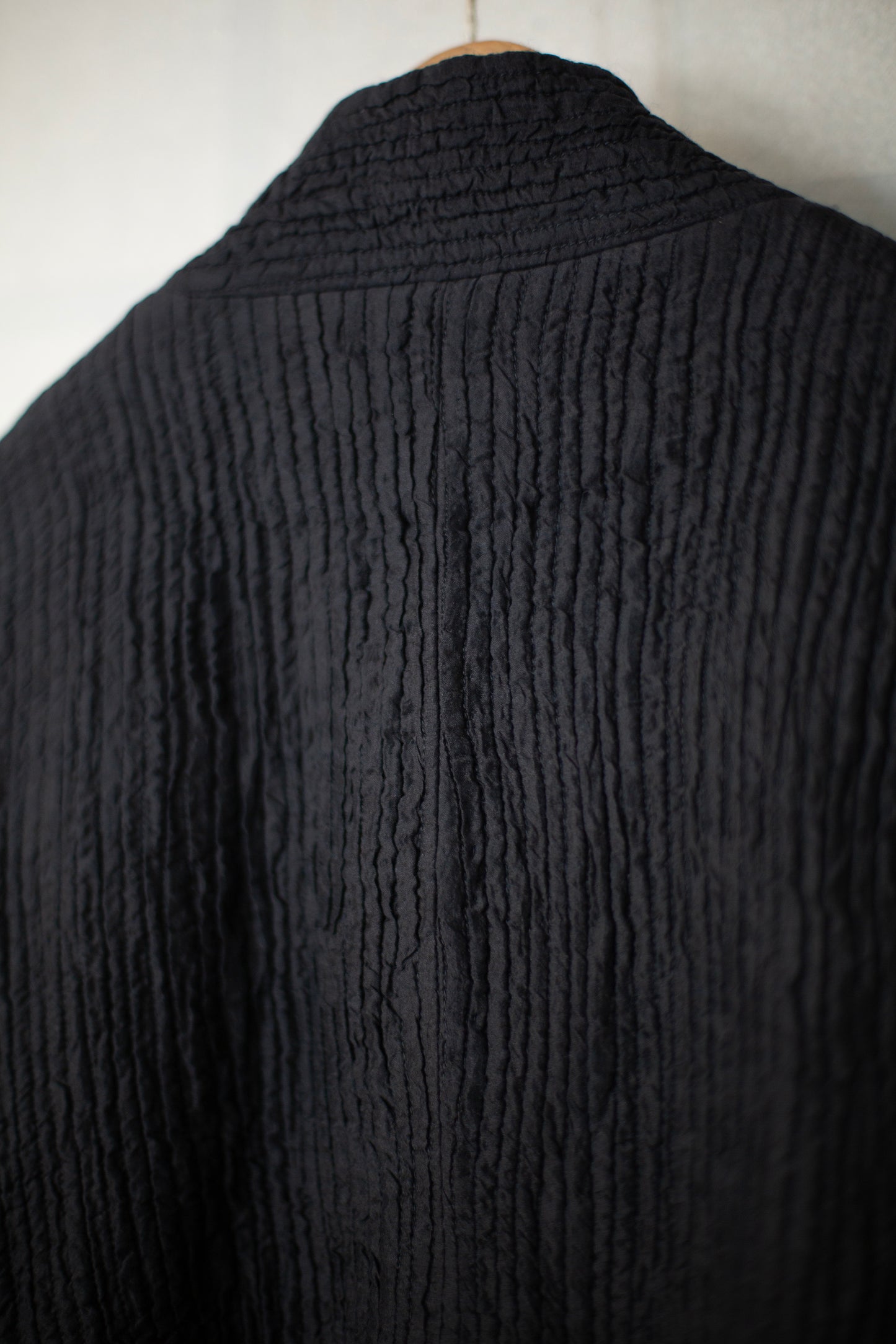 black silk wool thin quilting jacket