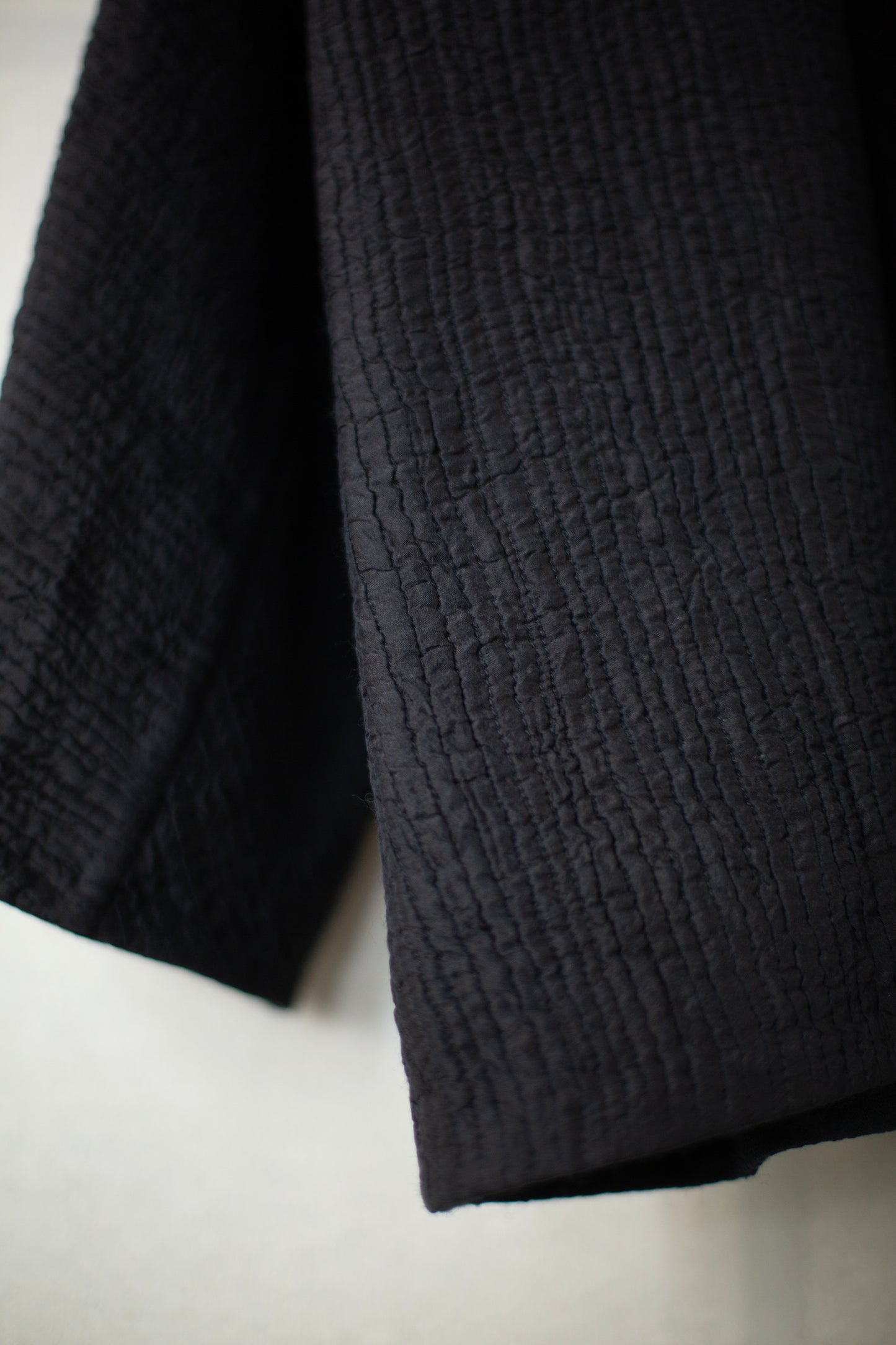 black silk wool thin quilting jacket