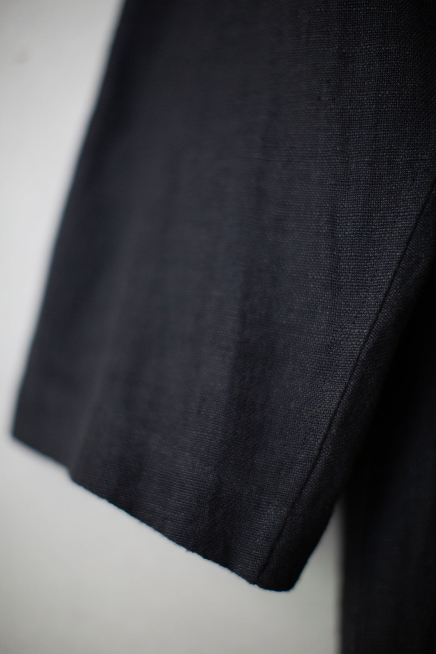 off black khadi linen coat