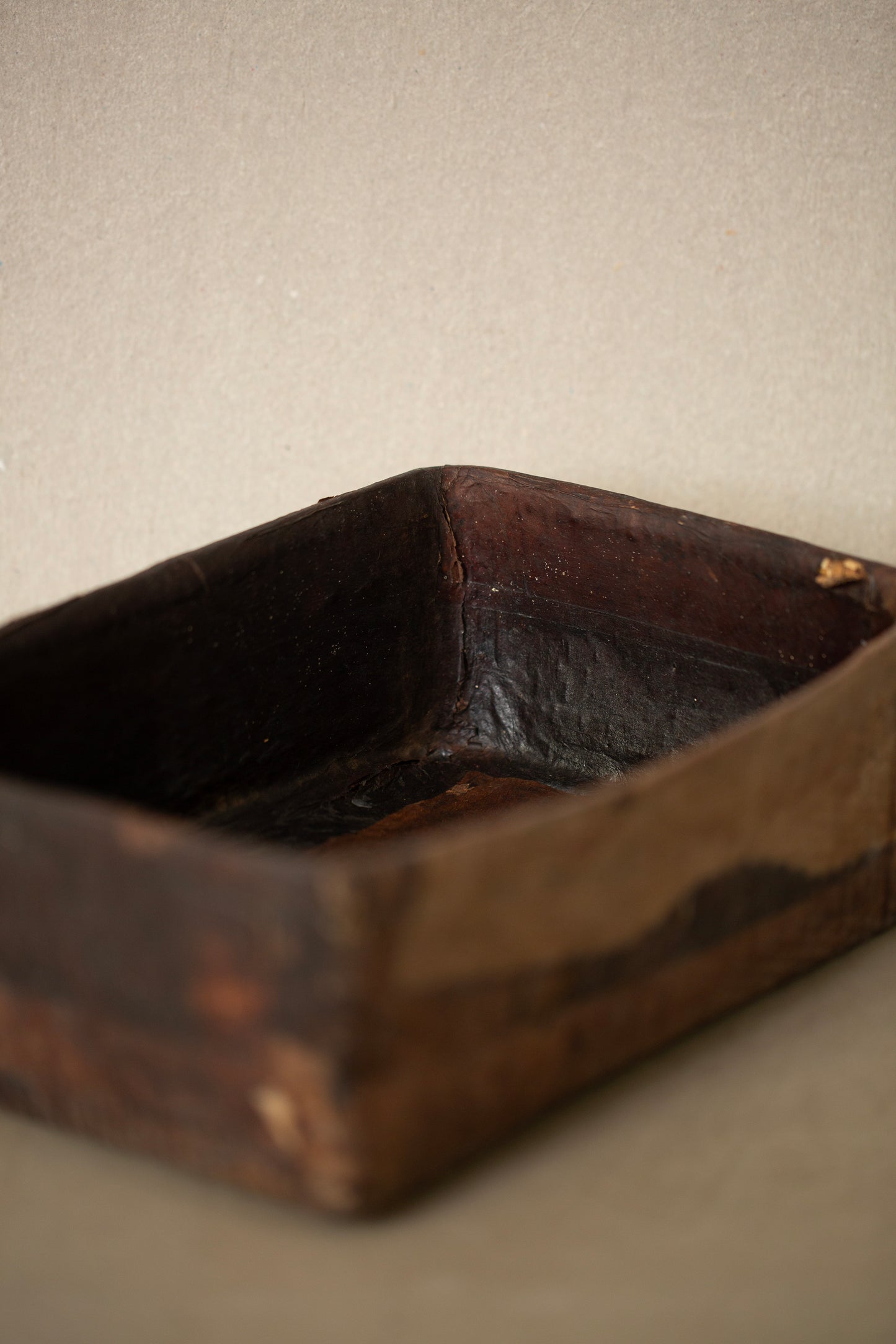 Rattan covered paper storage basket