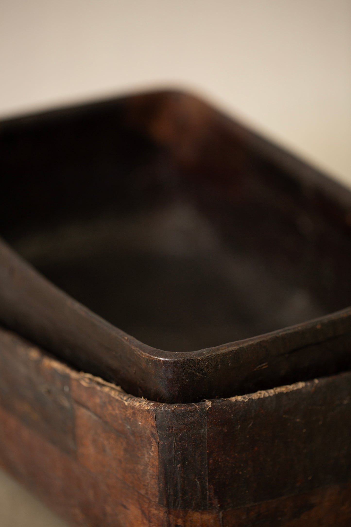 Rattan covered paper storage basket