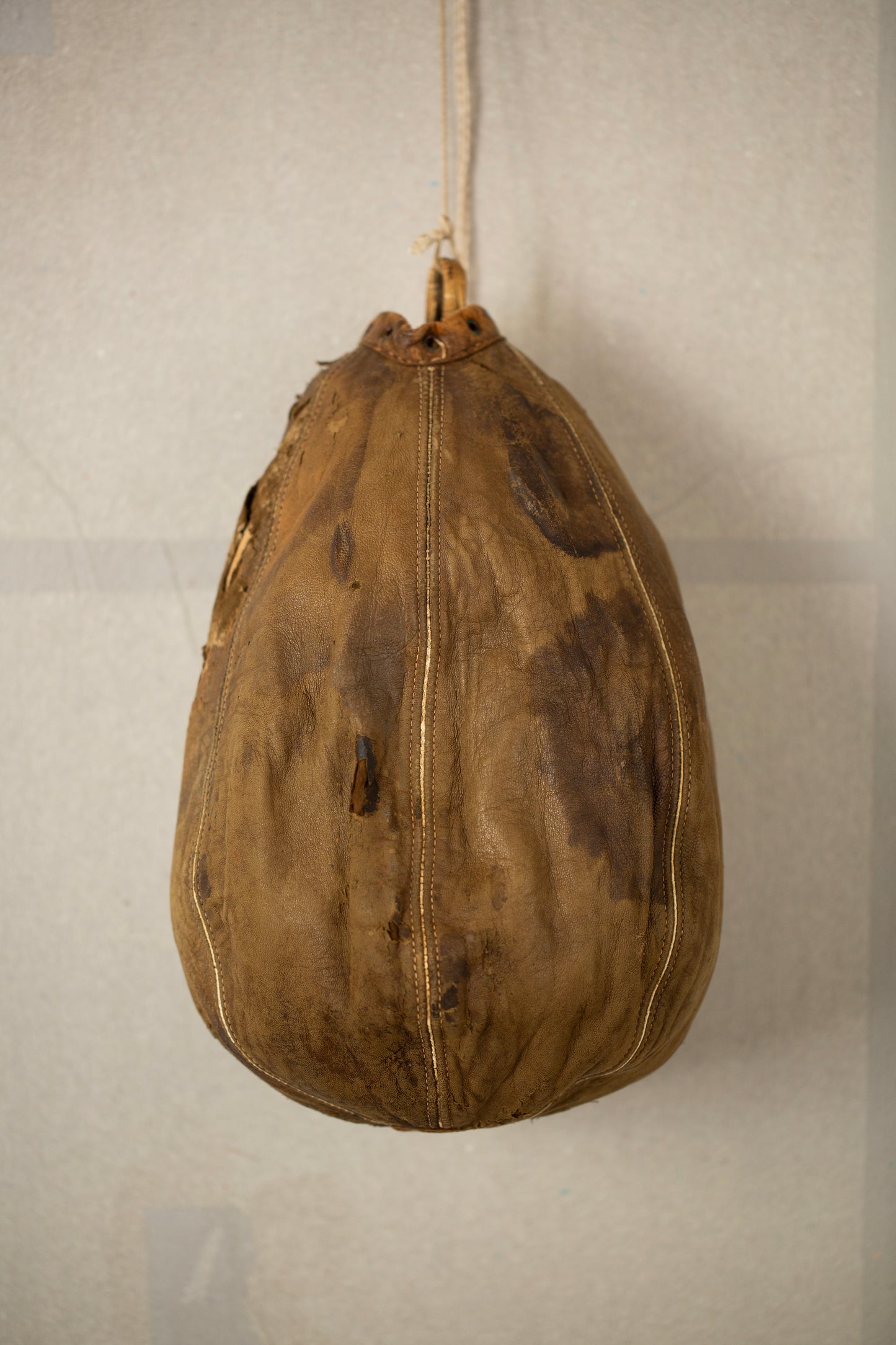 Antique leather boxing ball