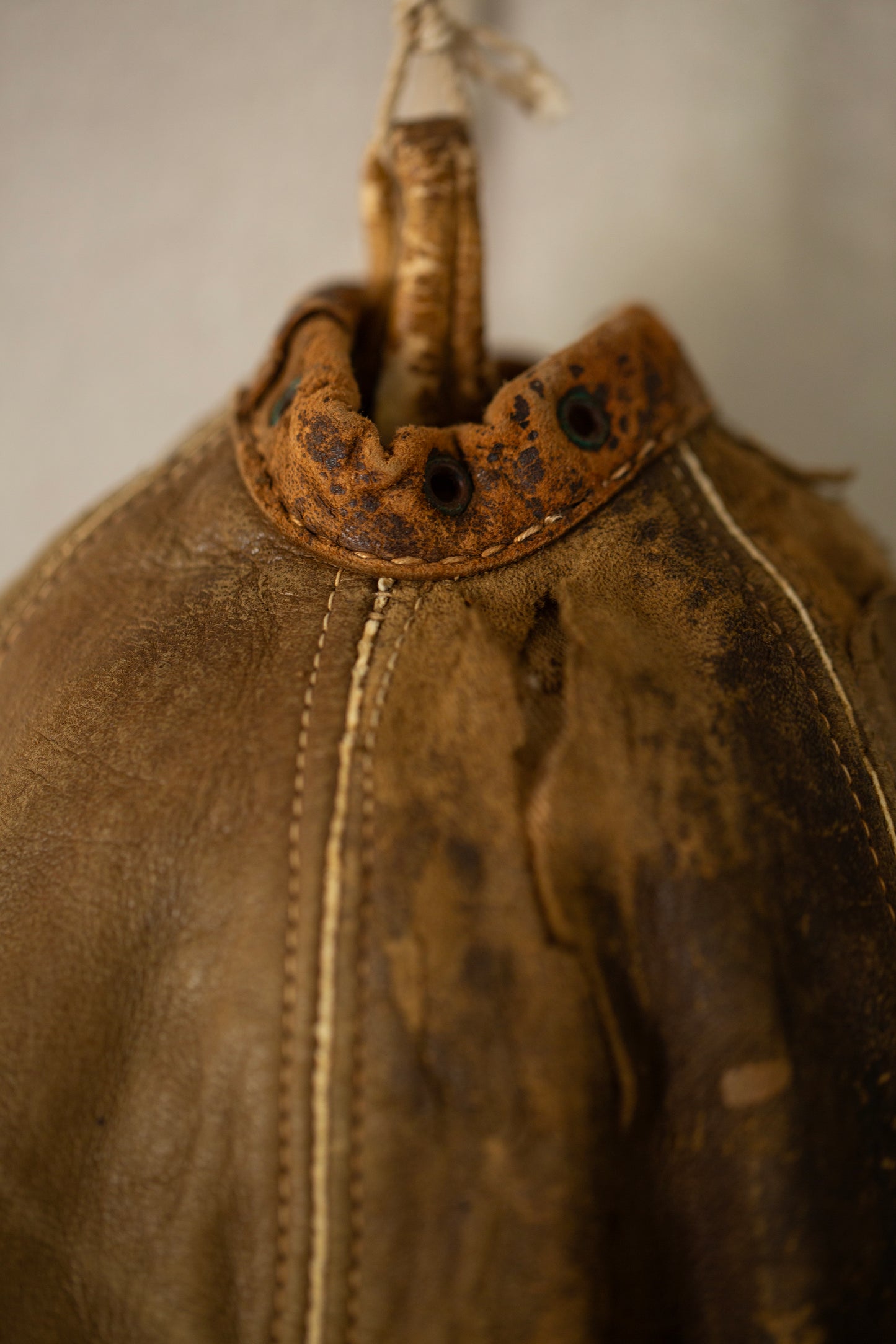 Antique leather boxing ball