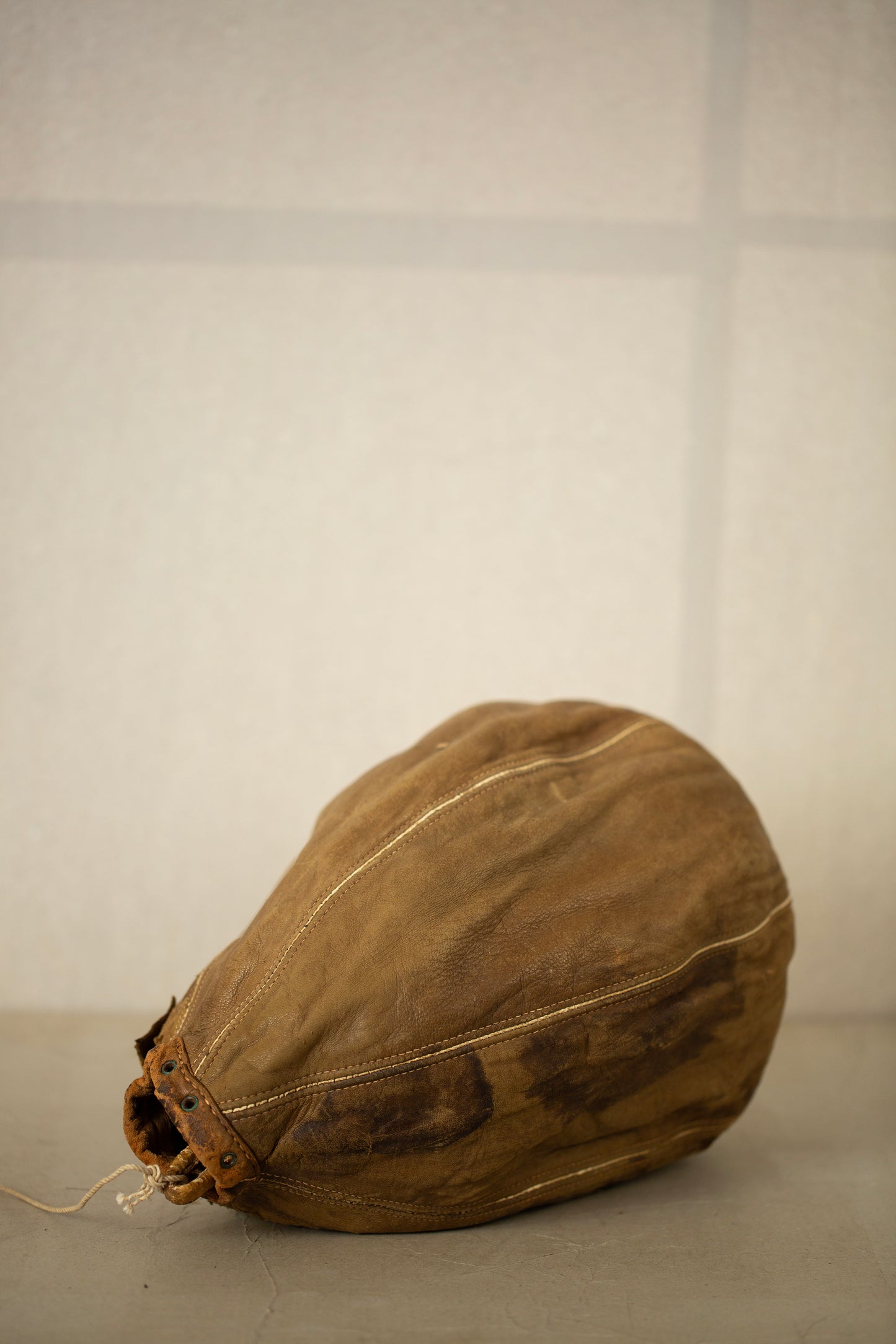 Antique leather boxing ball