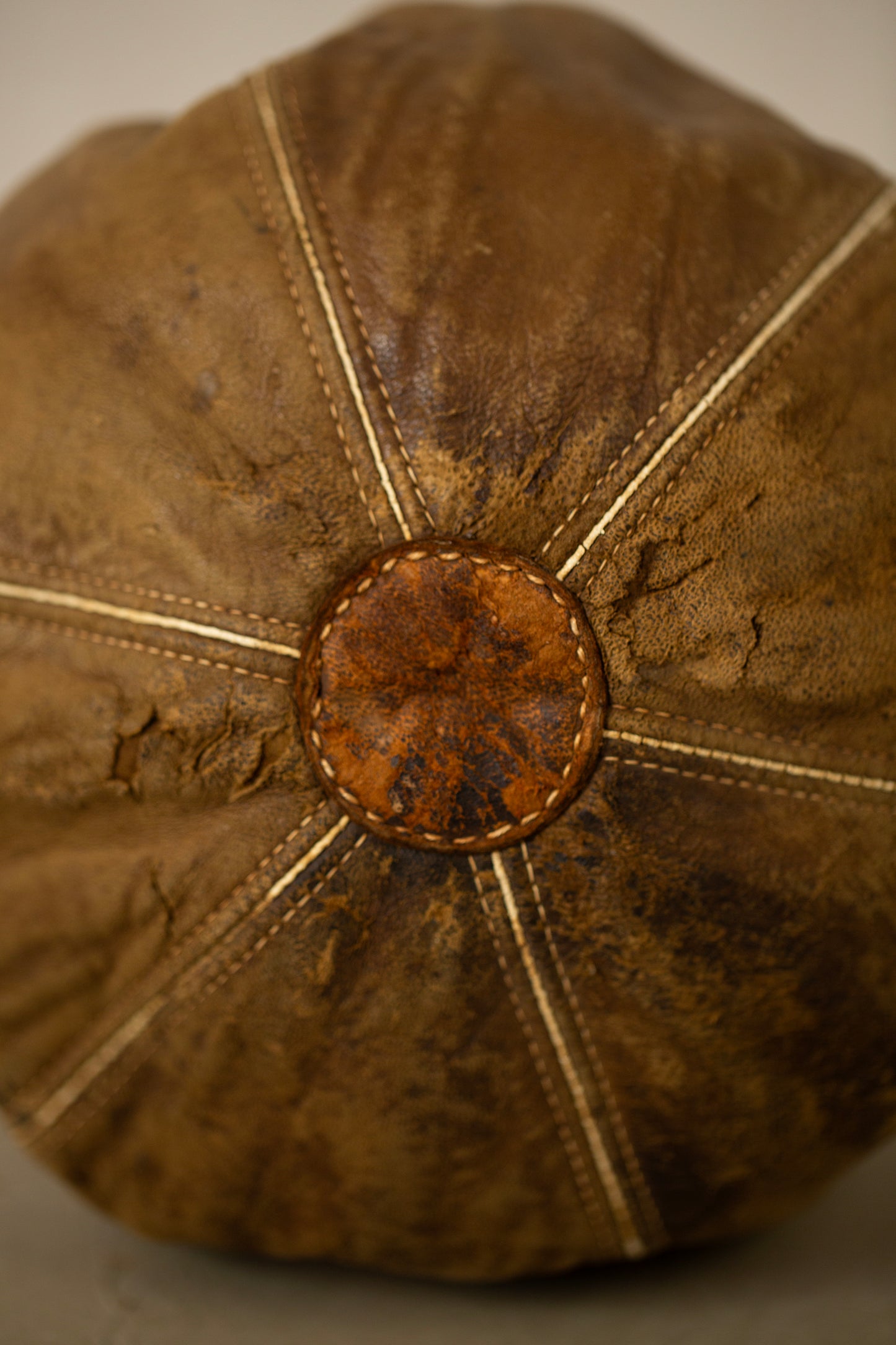 Antique leather boxing ball