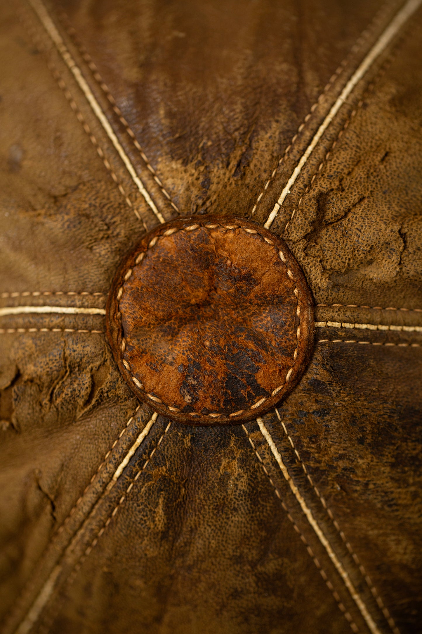 Antique leather boxing ball
