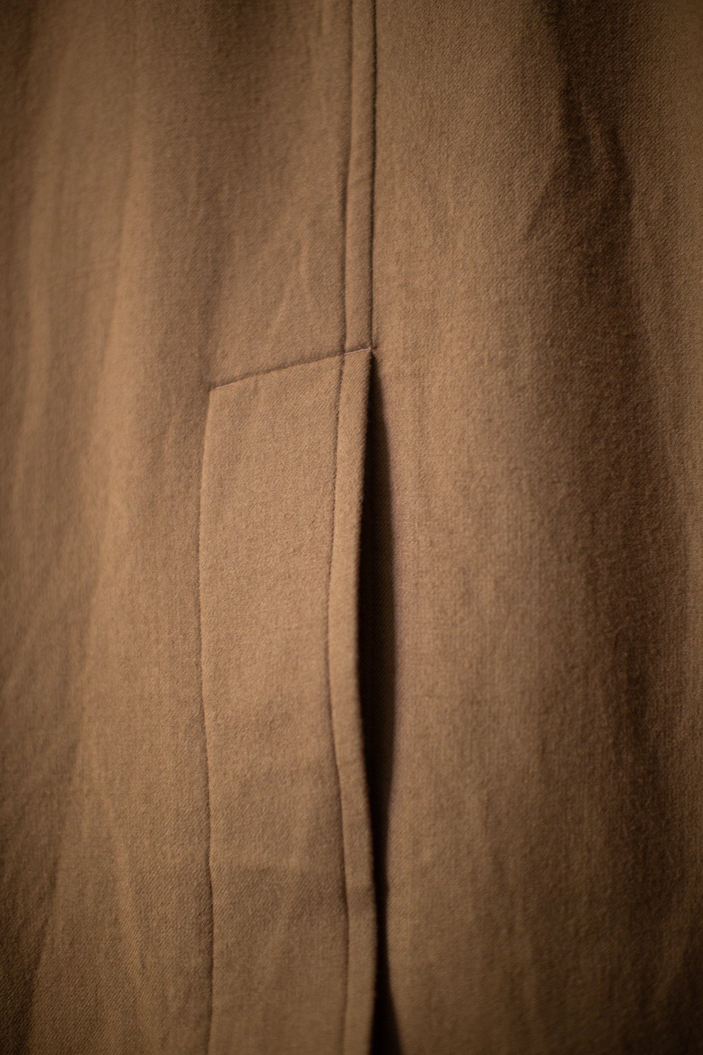 Khaki super180 wool double breasted coat