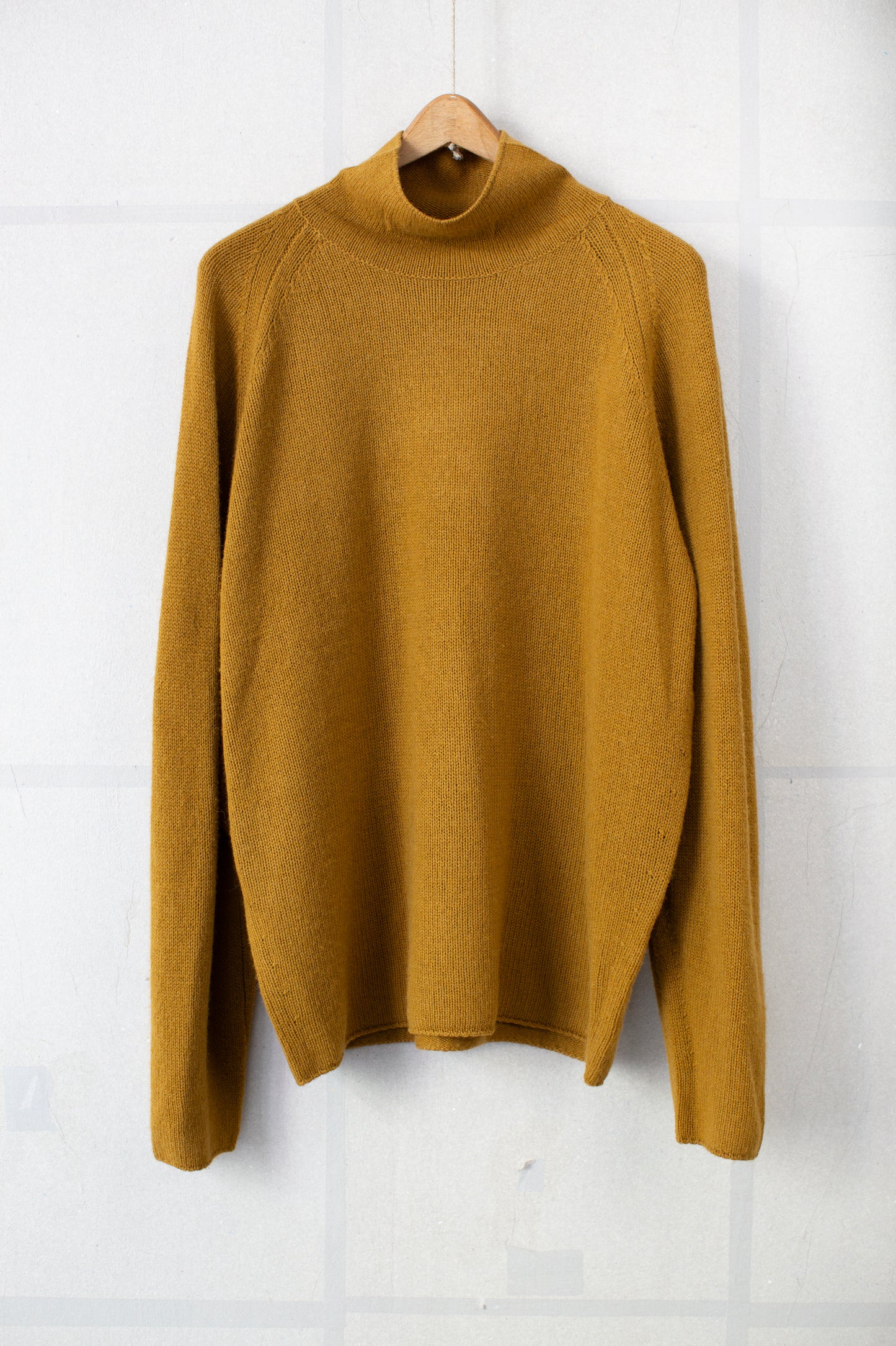 Ochre turtle neck yak wool sweater