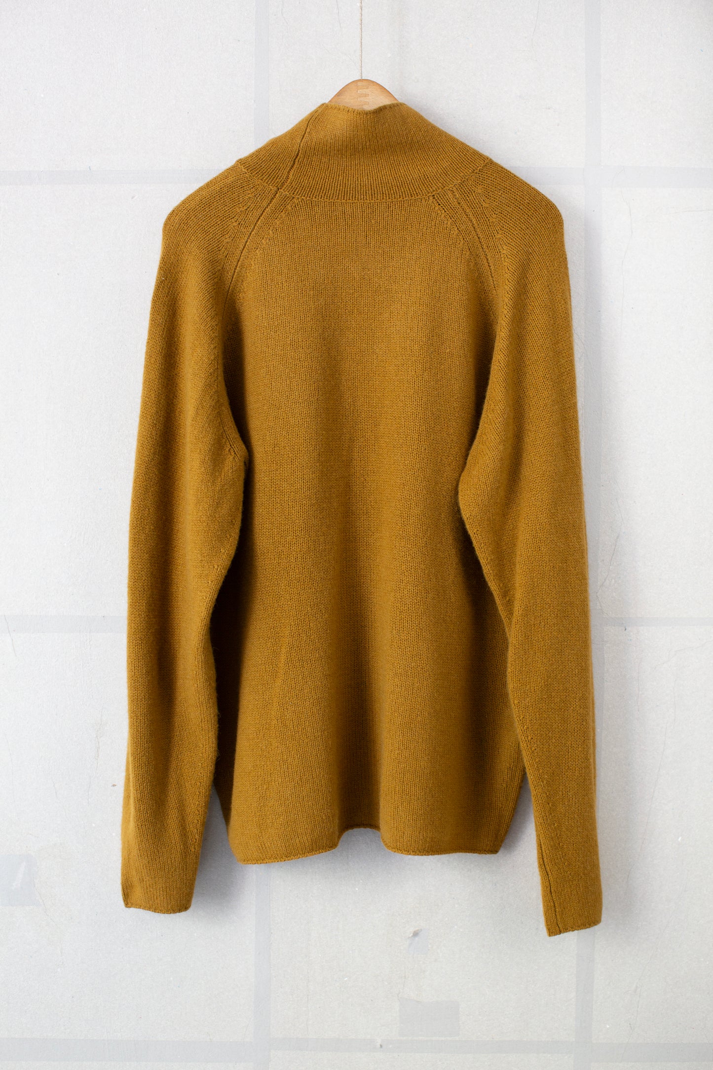 Ochre turtle neck yak wool sweater