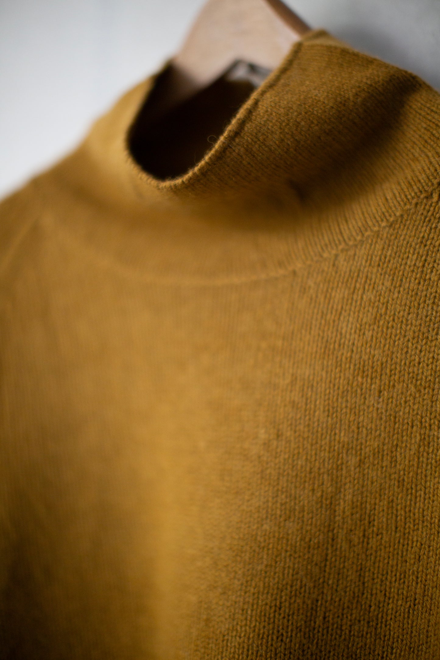 Ochre turtle neck yak wool sweater
