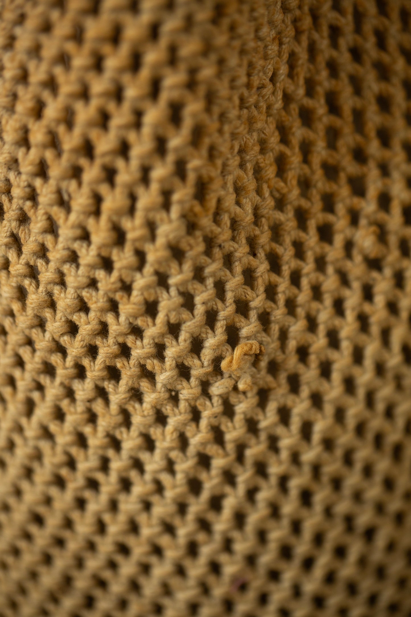 Antique hand knotted foraging pouch bag.