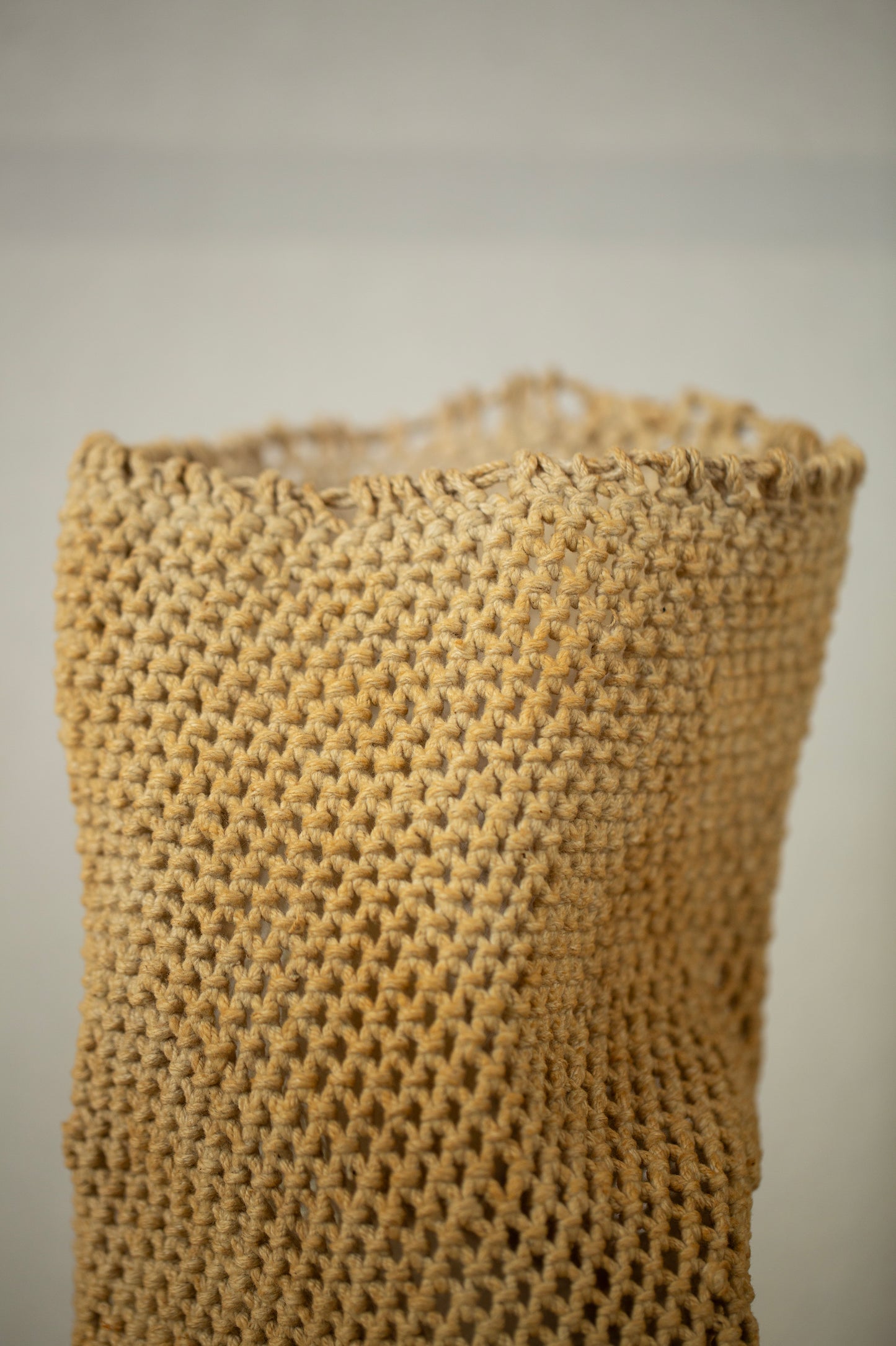 Antique hand knotted foraging pouch bag.