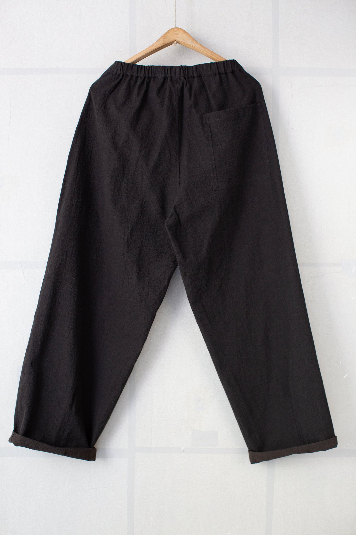 Dark Brown cotton yak wool wide trousers