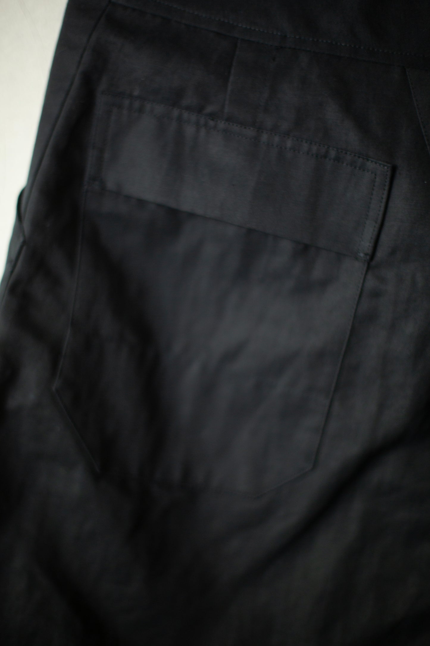TROUSERS#75 - BLACK COTTON HEMP DENSE TWILL