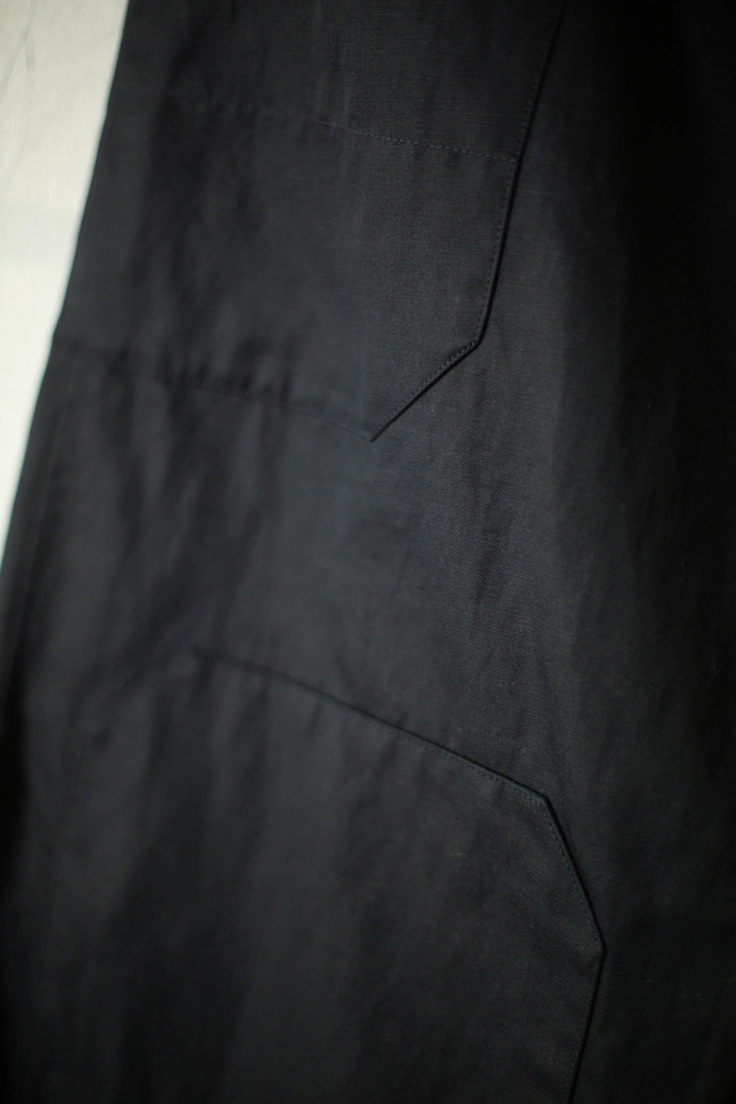 TROUSERS#75 - BLACK COTTON HEMP DENSE TWILL