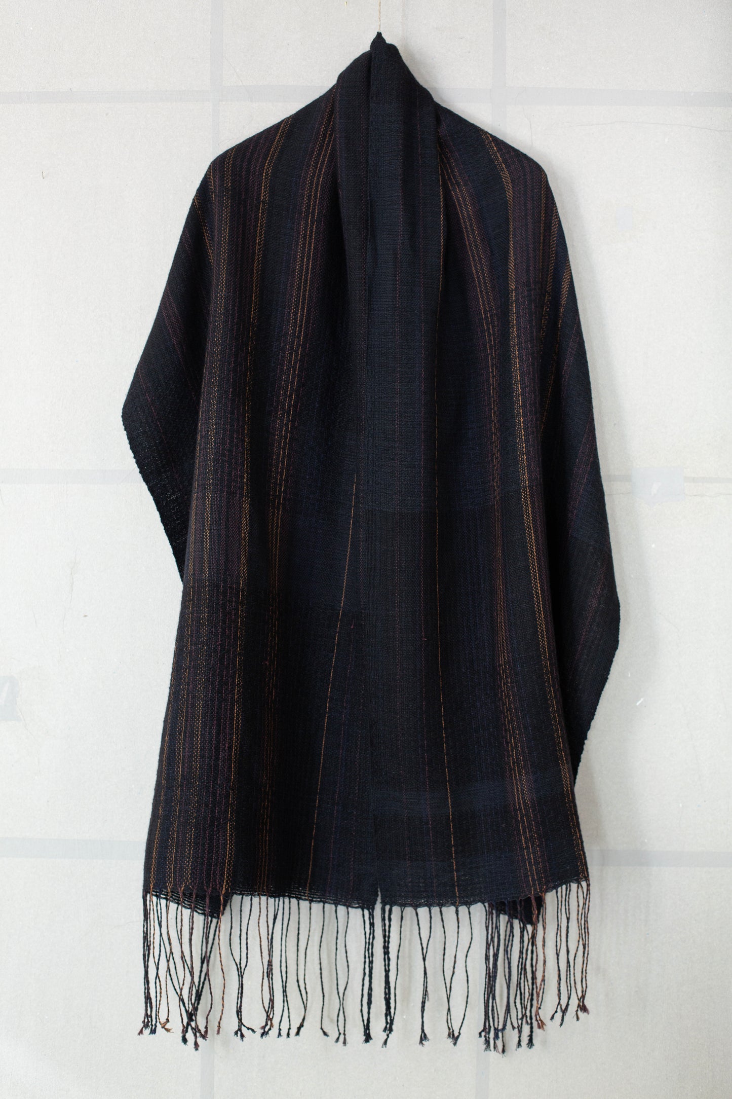 Hand woven Scarf black - brown