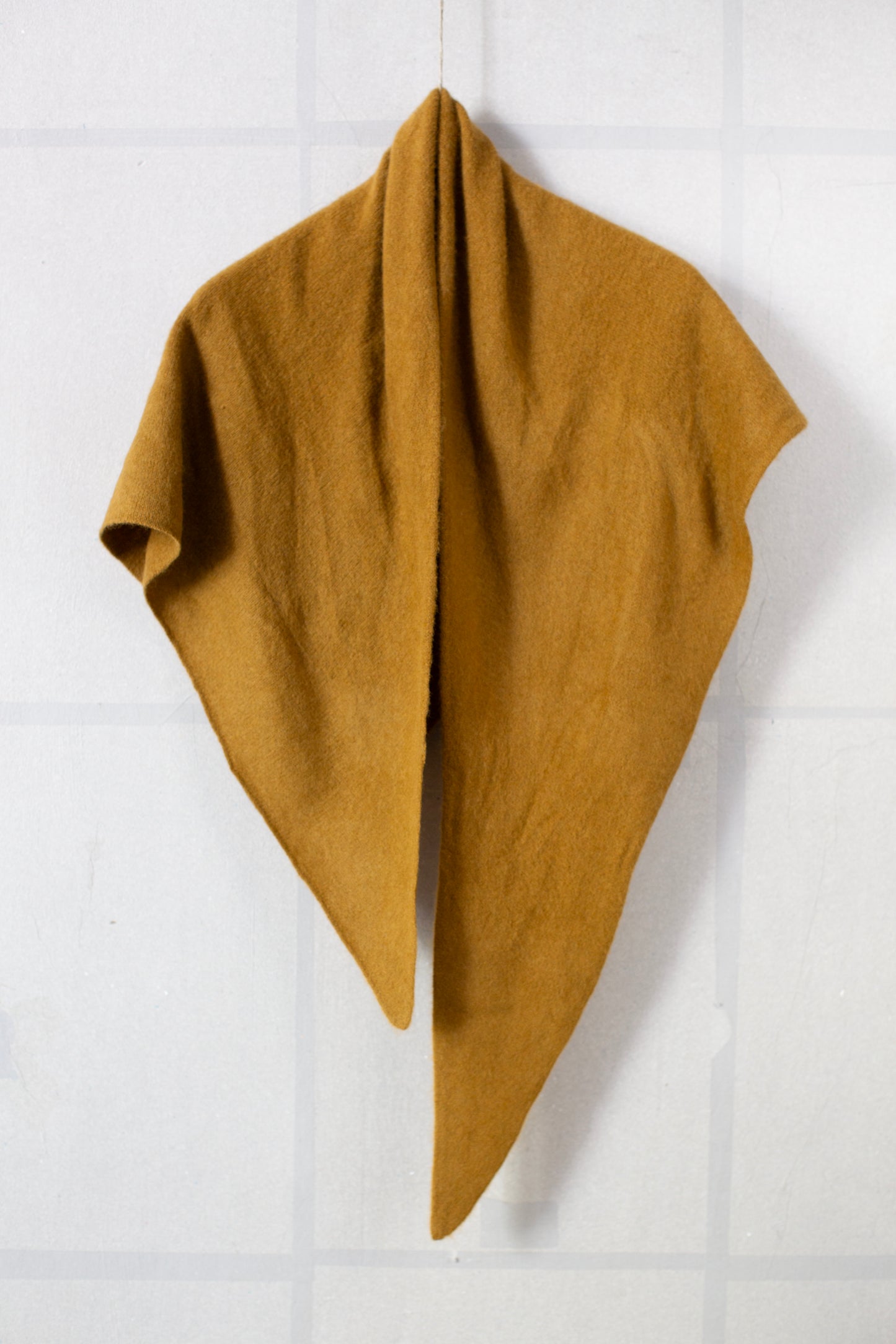 Ochre yak wool triangle scarf