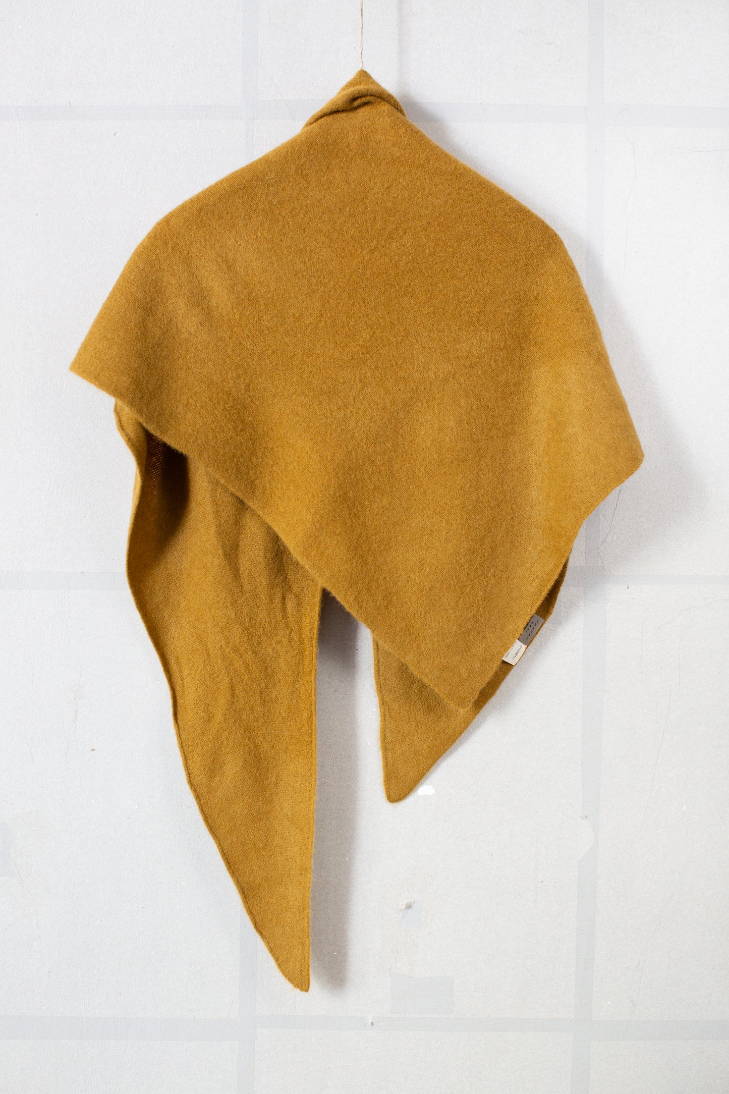 Ochre yak wool triangle scarf