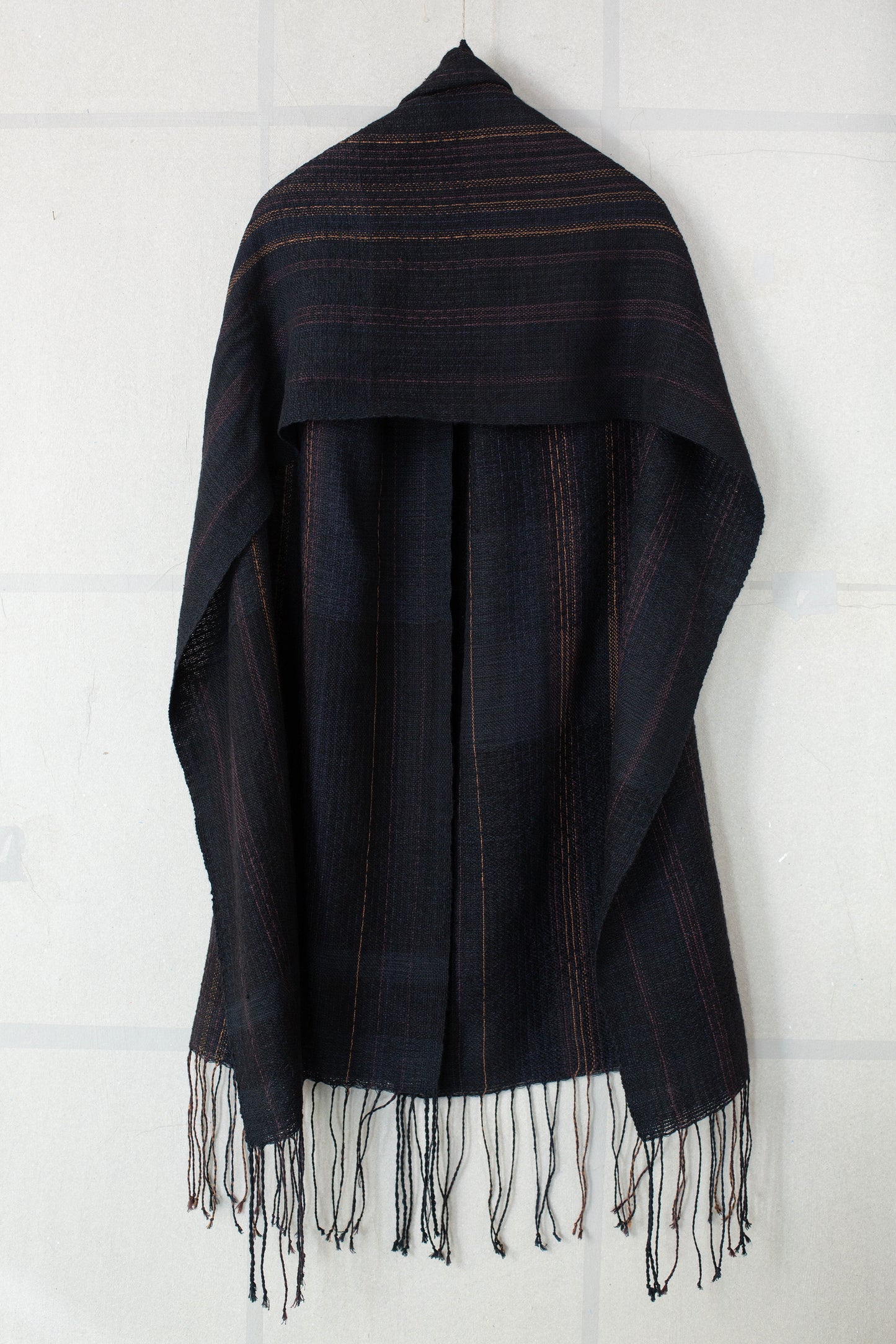 Hand woven Scarf black - brown