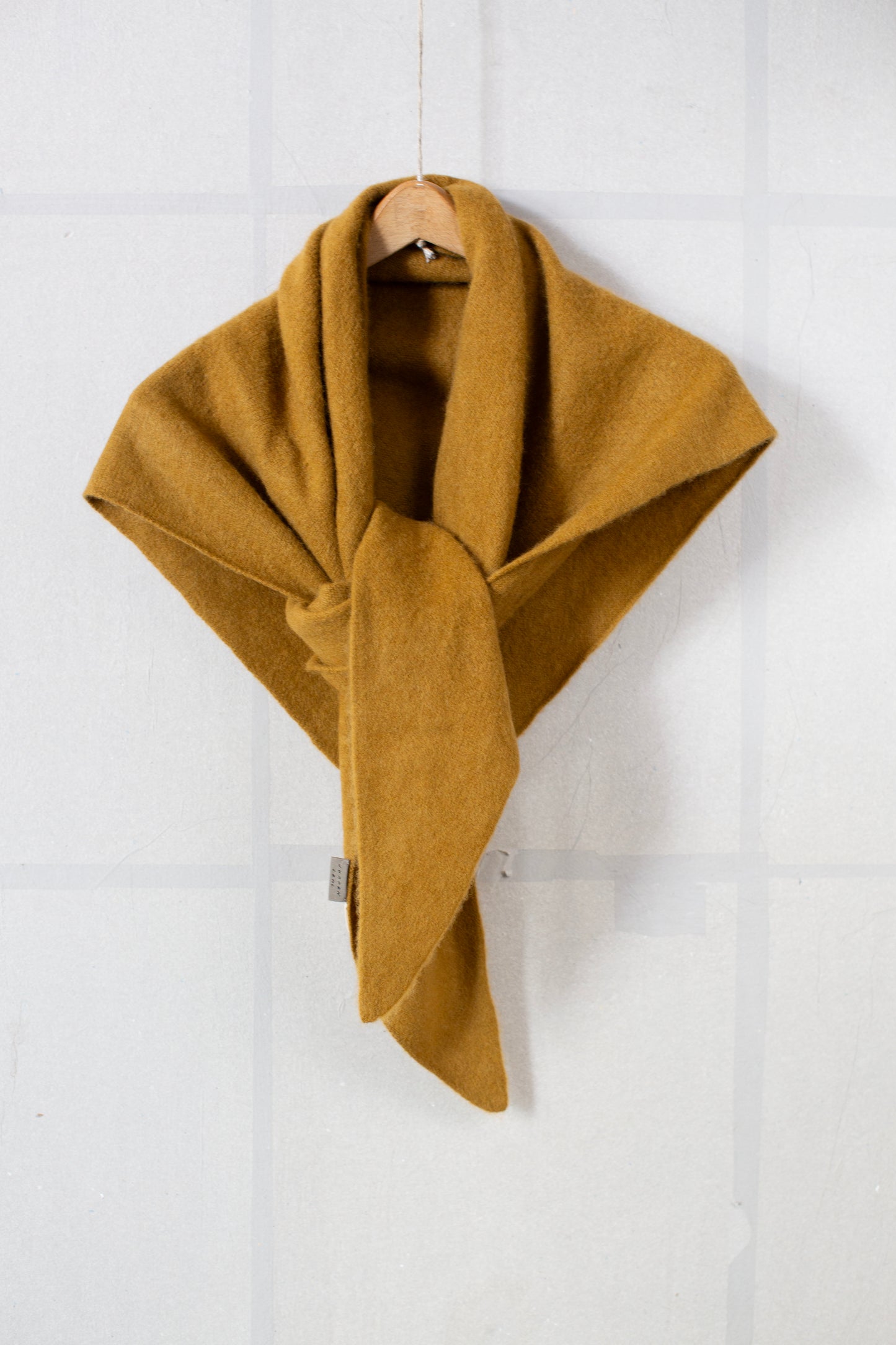 Ochre yak wool triangle scarf