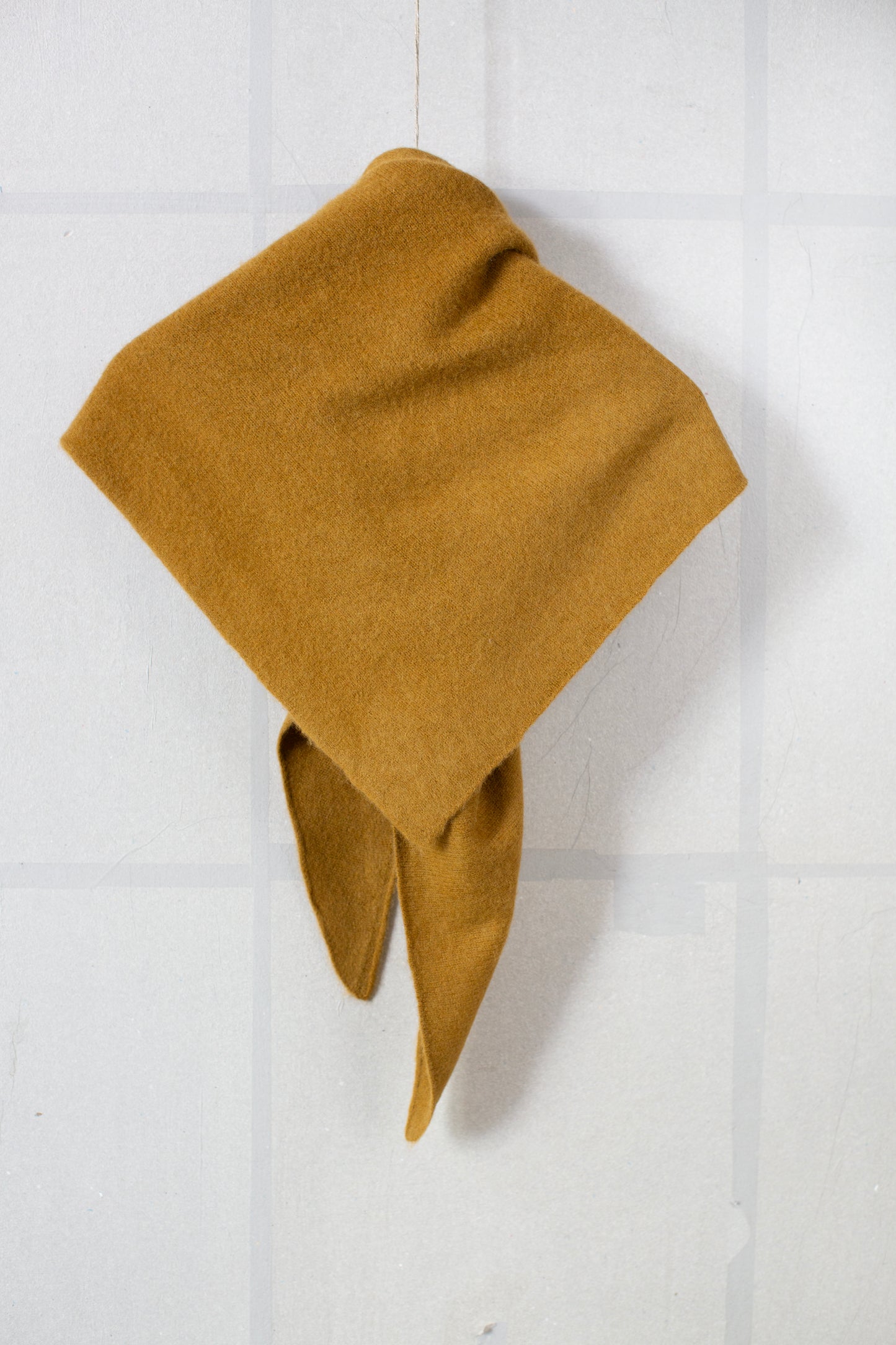 Ochre yak wool triangle scarf