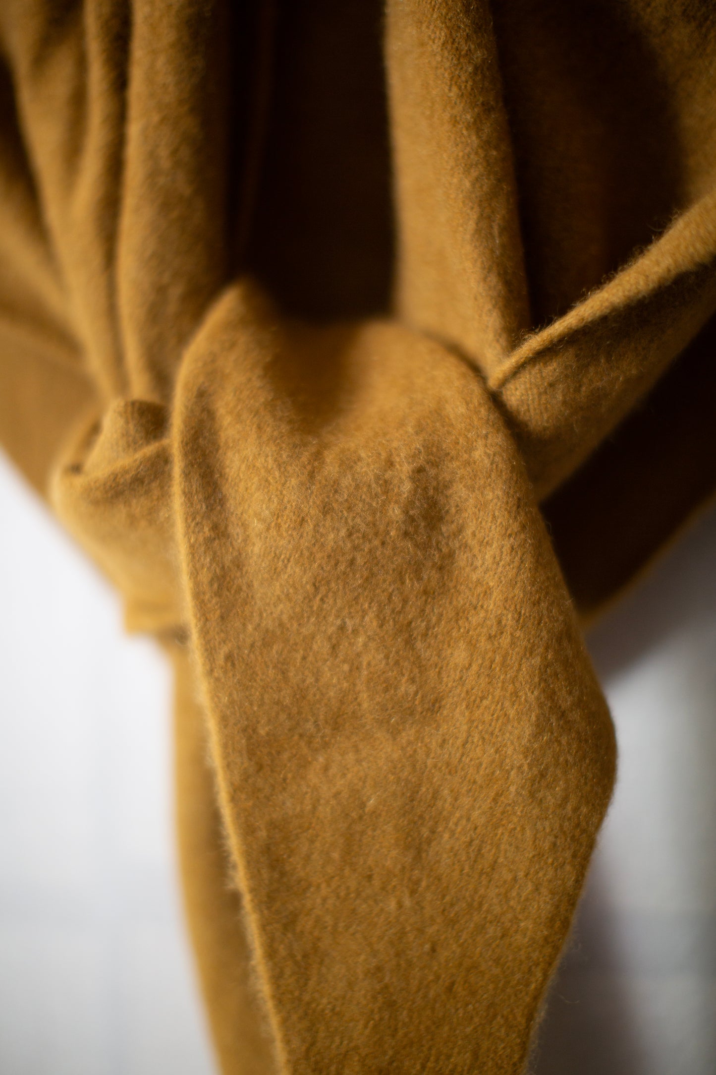 Ochre yak wool triangle scarf