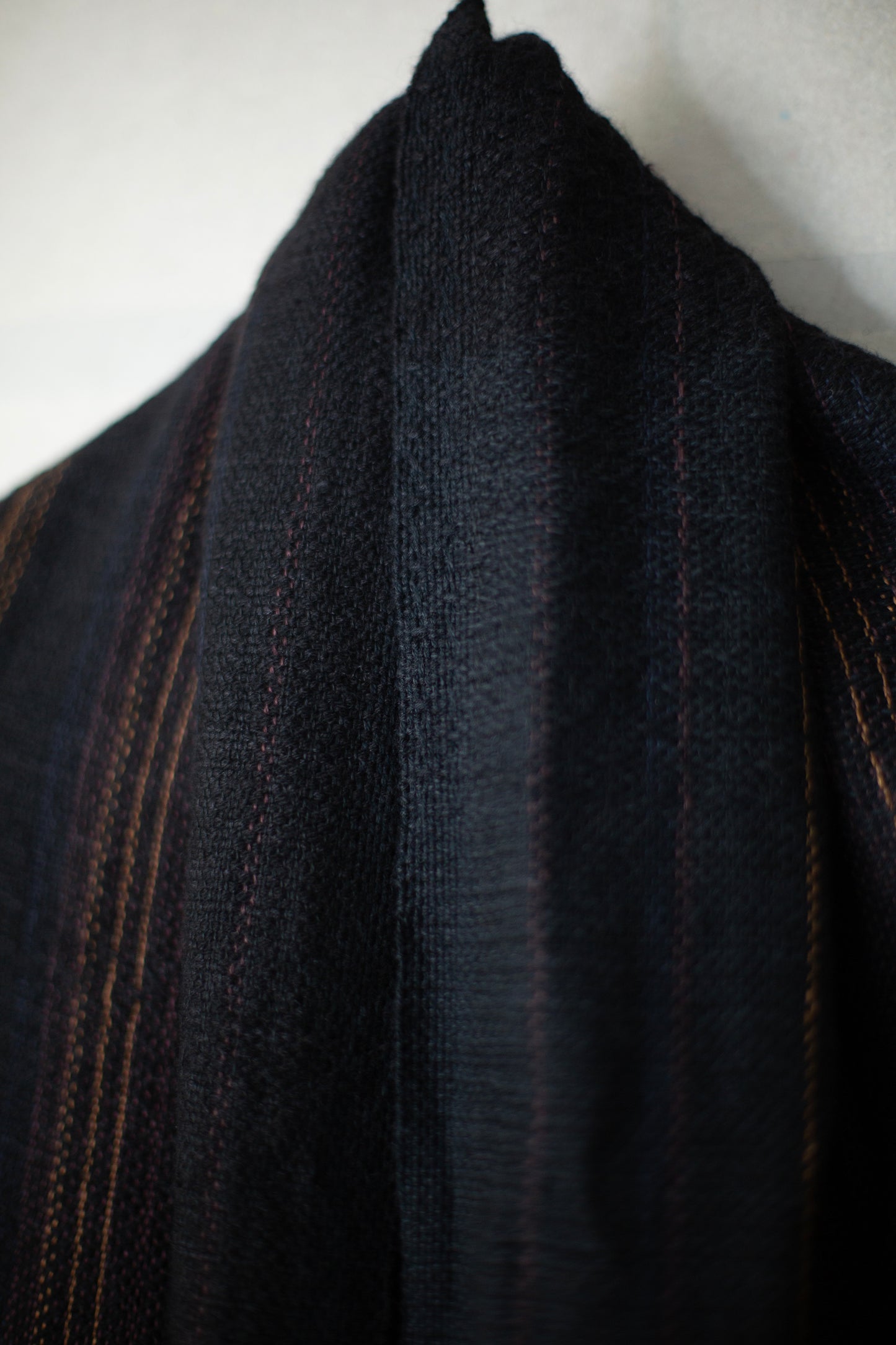 Hand woven Scarf black - brown