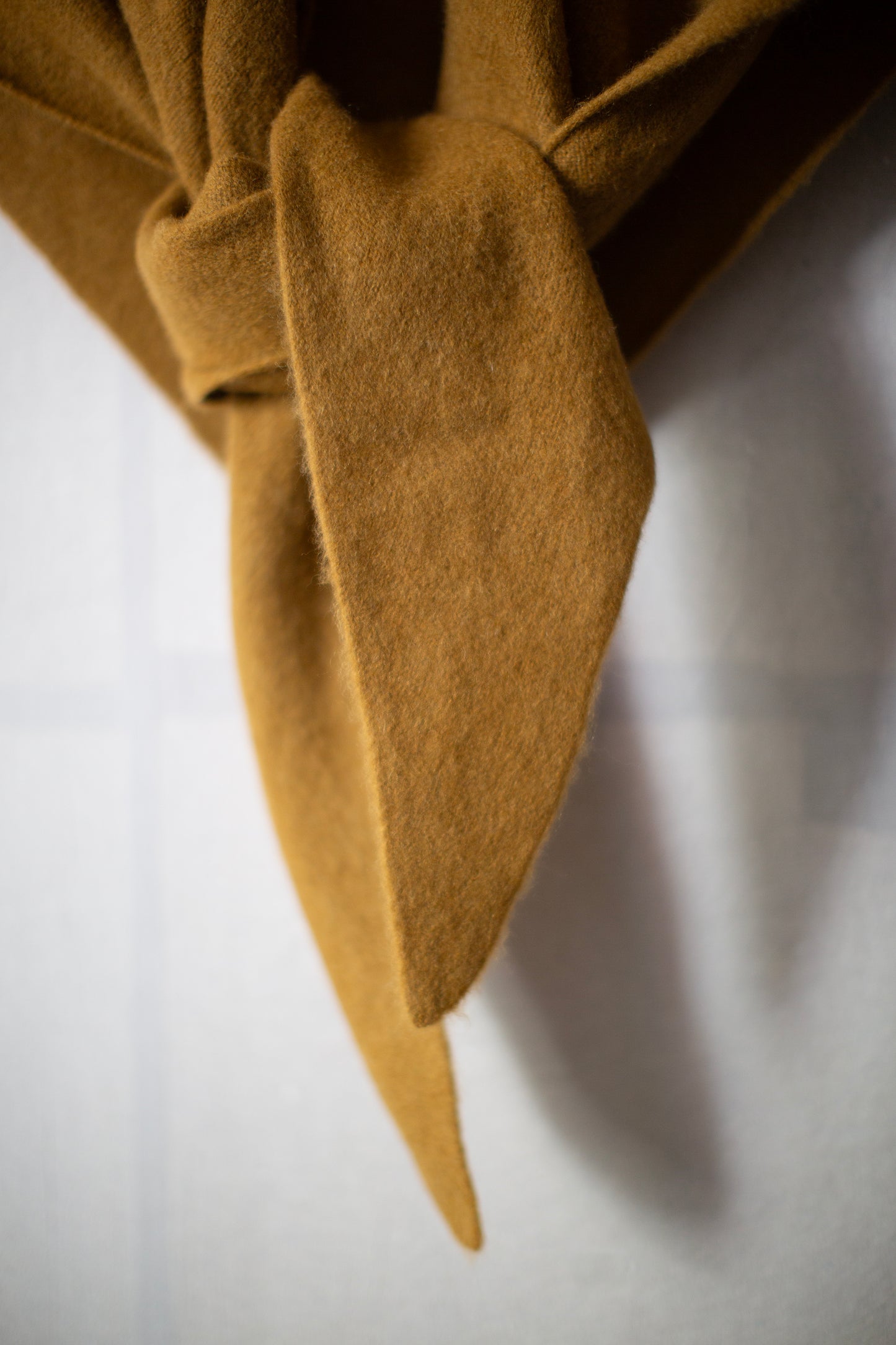 Ochre yak wool triangle scarf