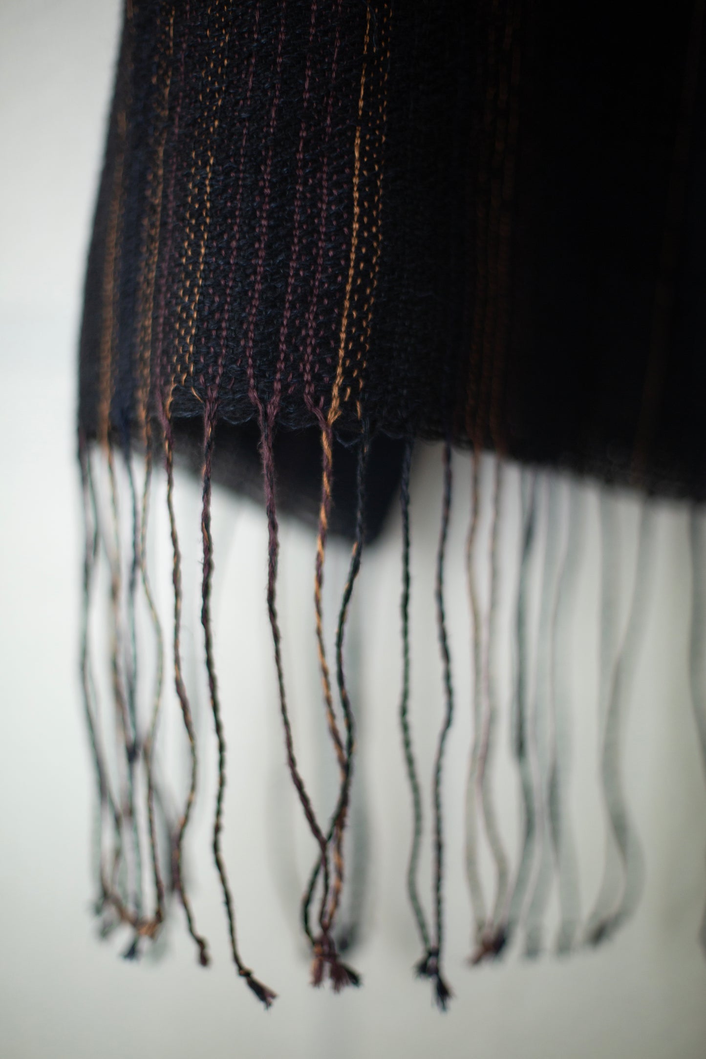 Hand woven Scarf black - brown