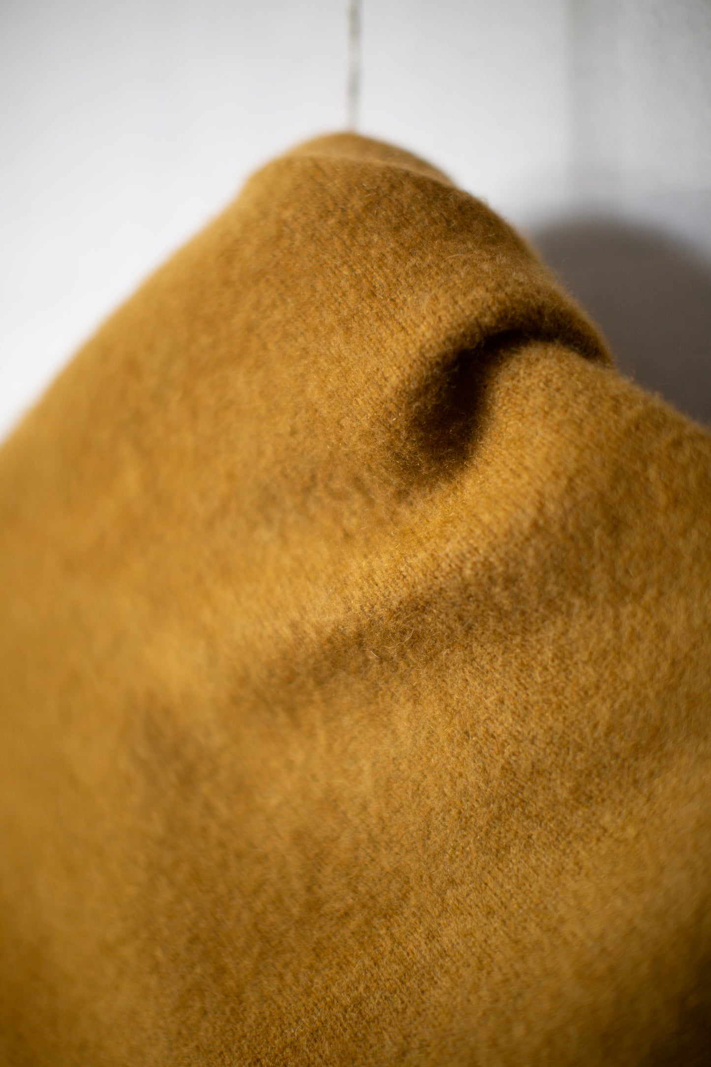 Ochre yak wool triangle scarf