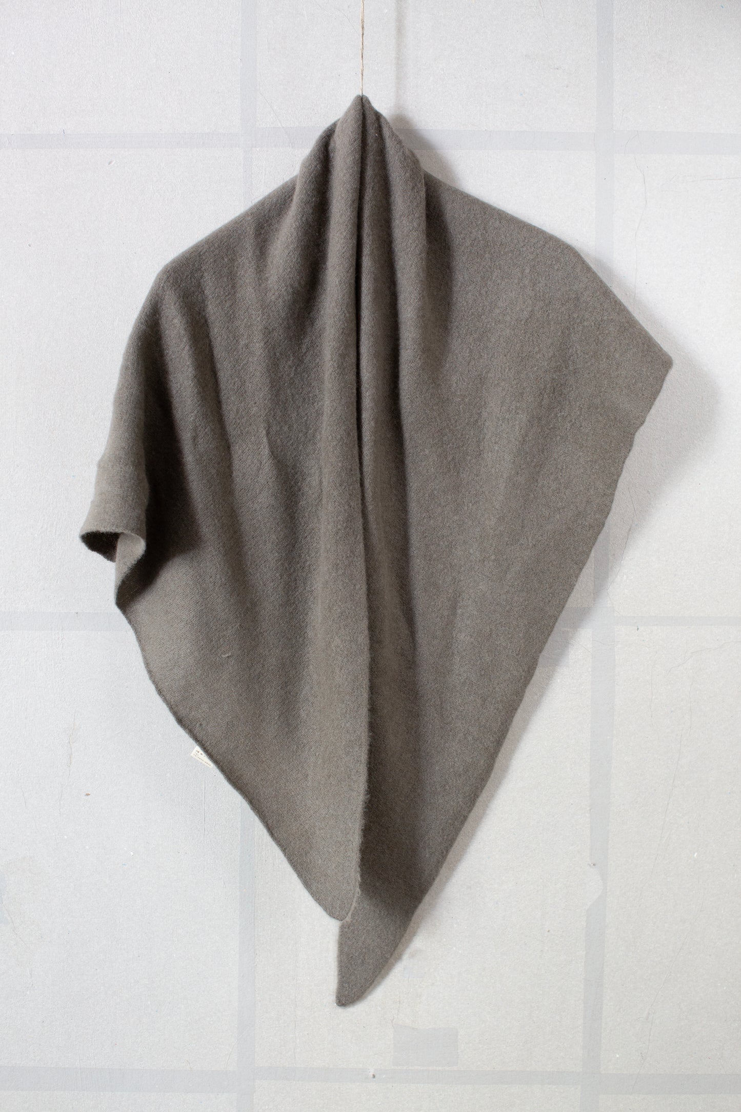 Grey yak wool triangle scarf