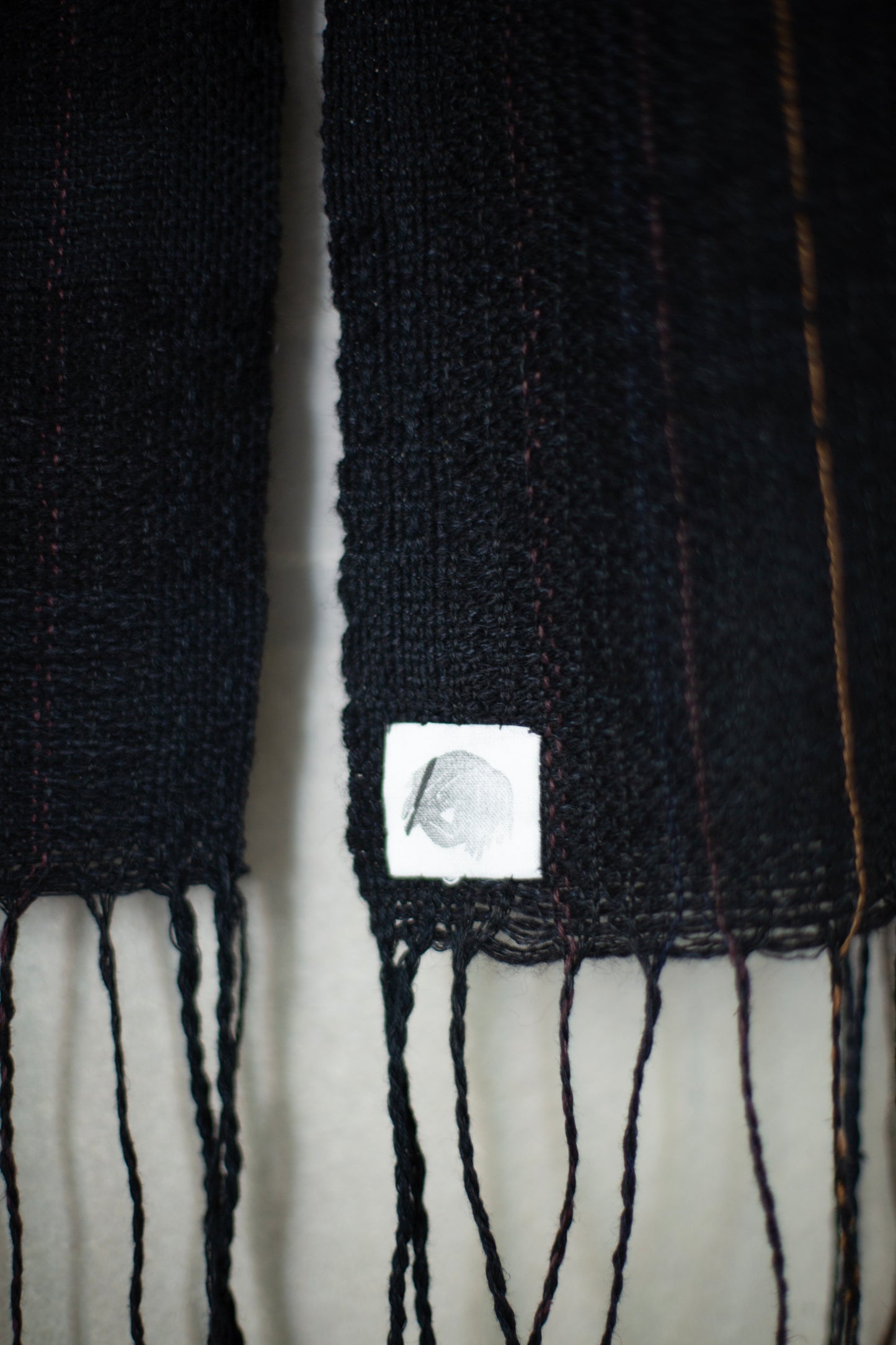 Hand woven Scarf black - brown