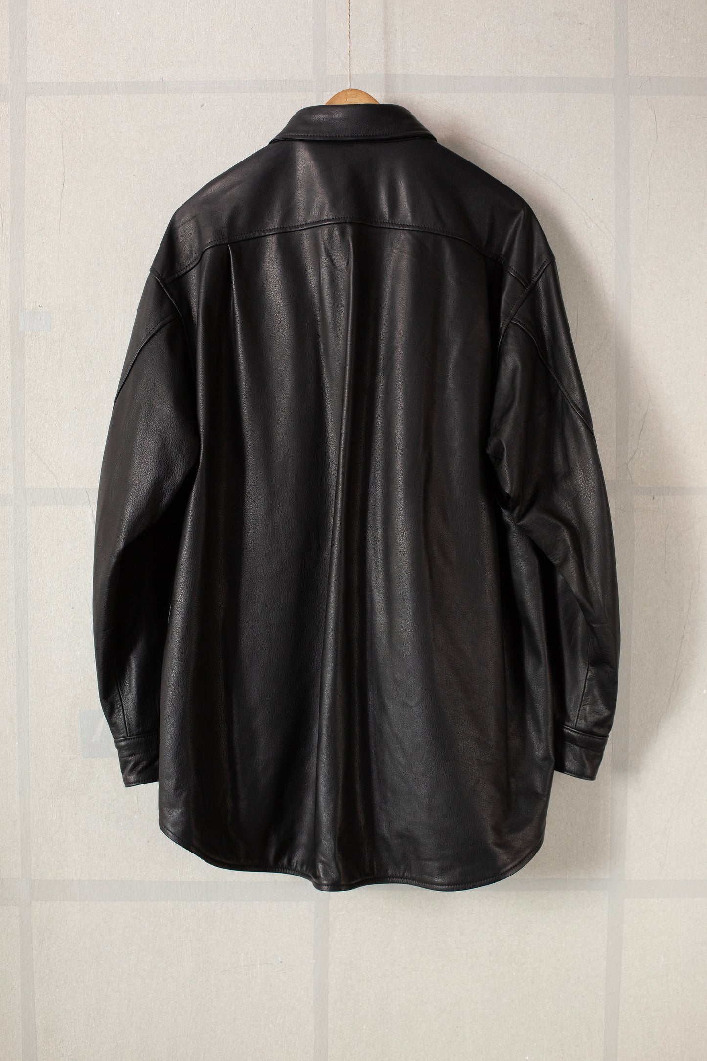 Leather Big Shirt Black