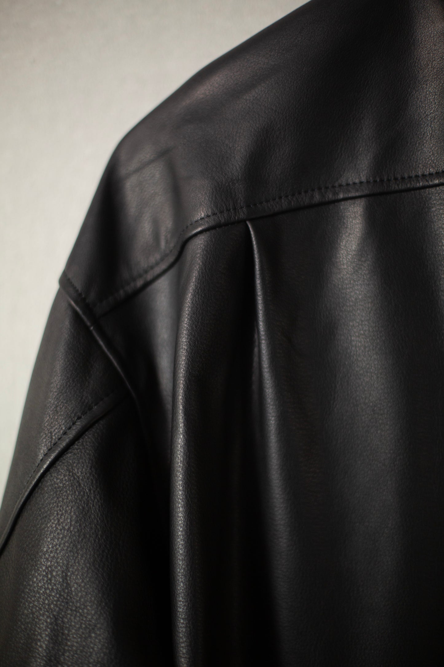 Leather Big Shirt Black